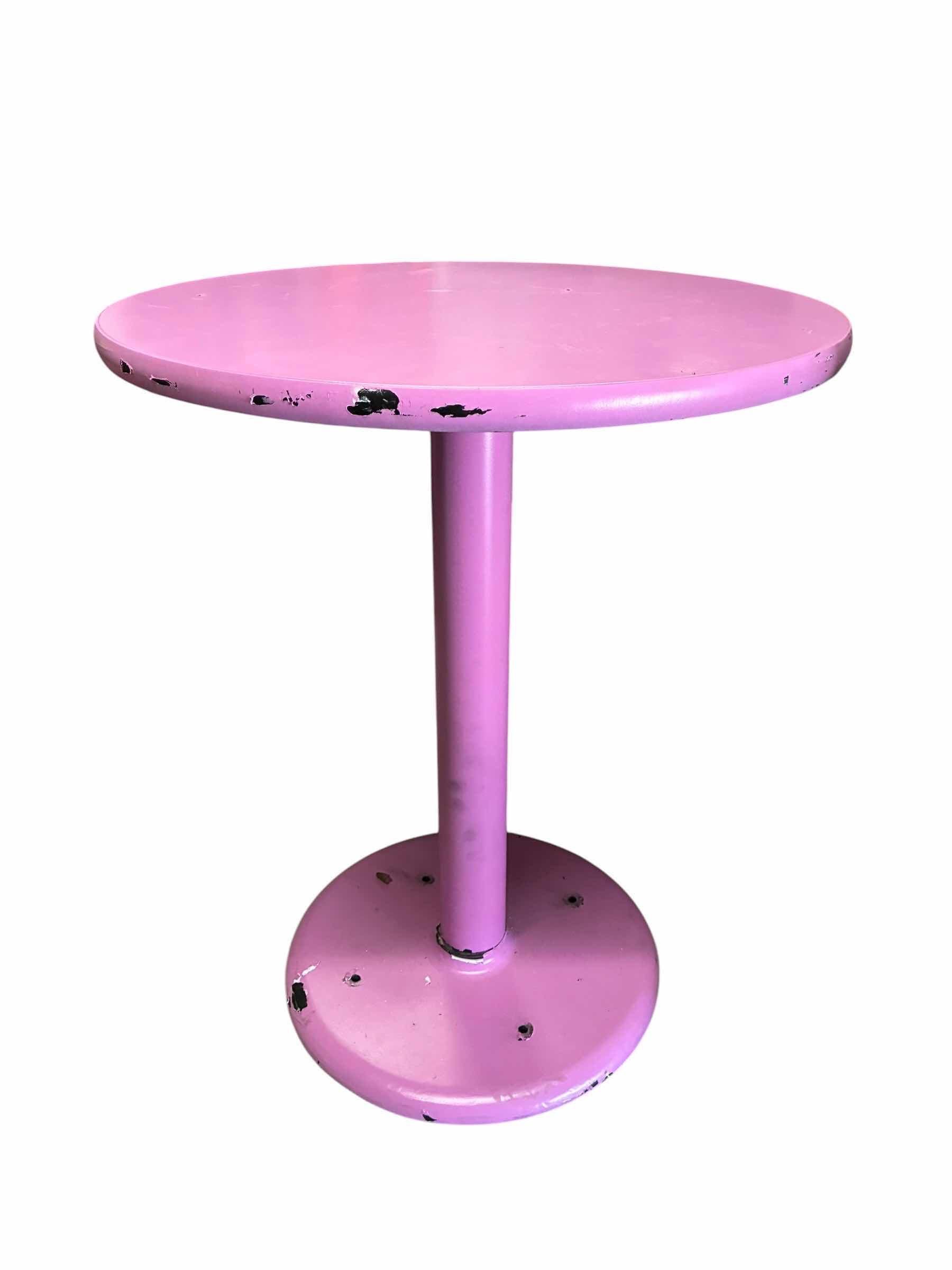 Photo 1 of PAINTED PURPLE BAR TABLE 23” X 29”
