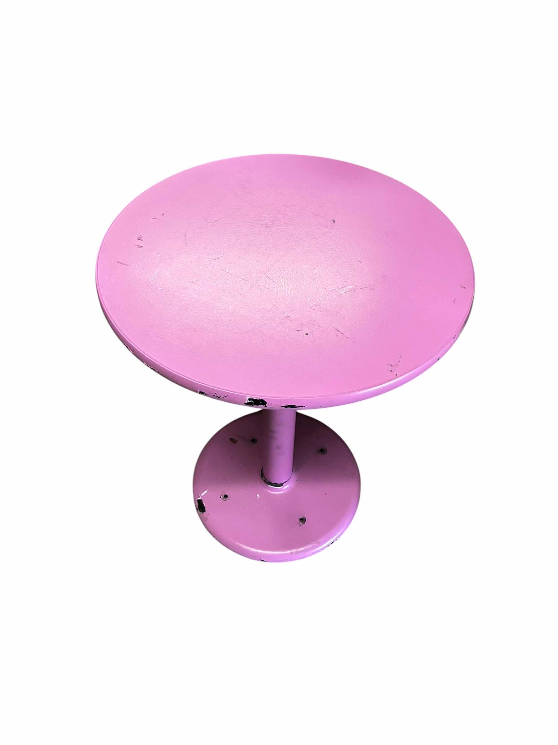 Photo 1 of PAINTED PURPLE BAR TABLE 23” X 29”