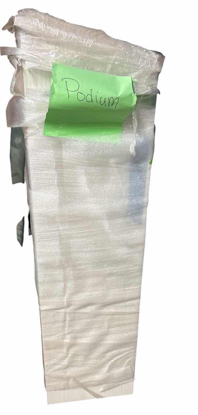 Photo 1 of WHITE WOOD FREESTANDING PODIUM 22.5”X14”H50”