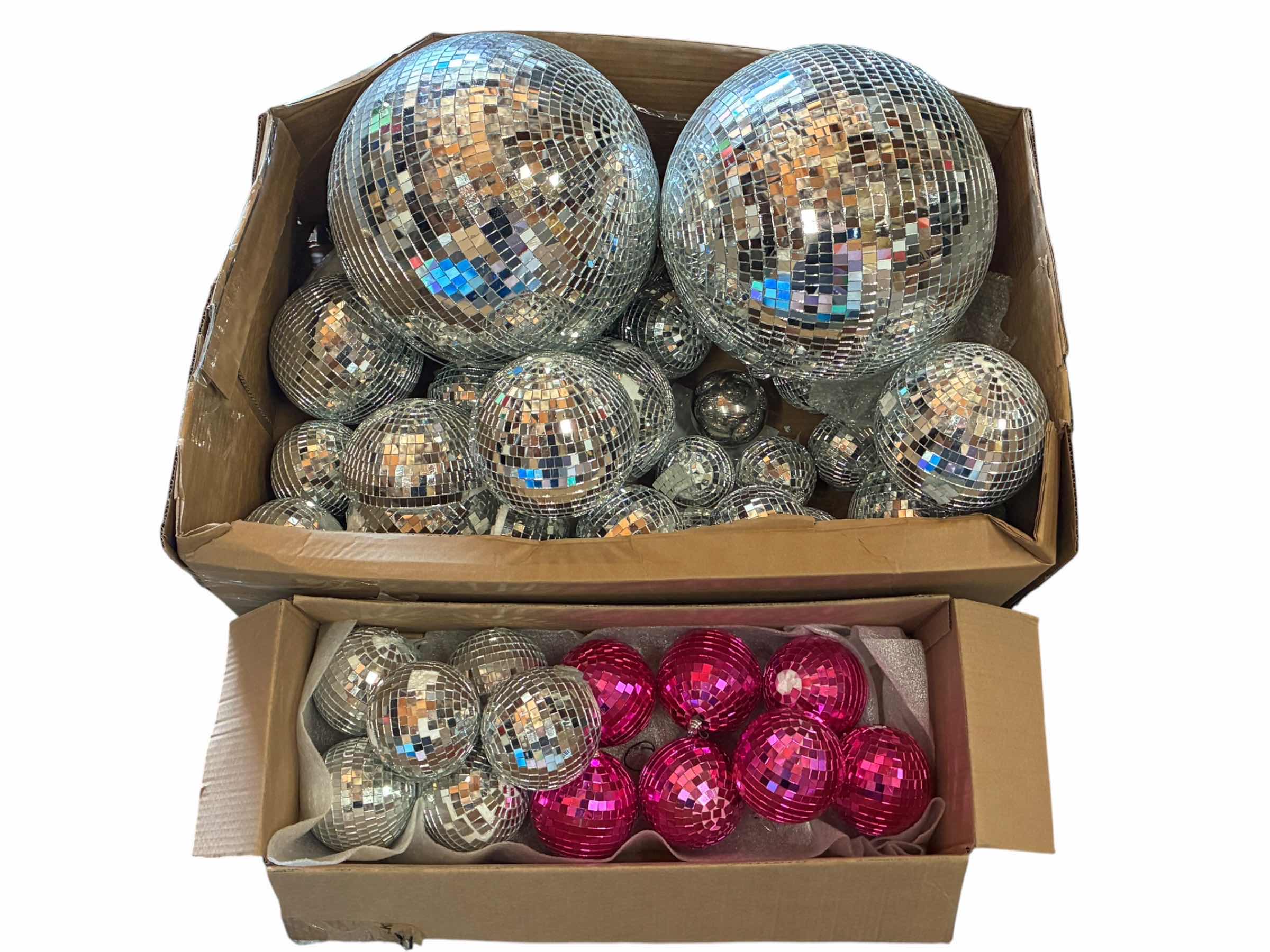 Photo 1 of PINK & SILVER DISCO BALLS-VARIOUS SIZES