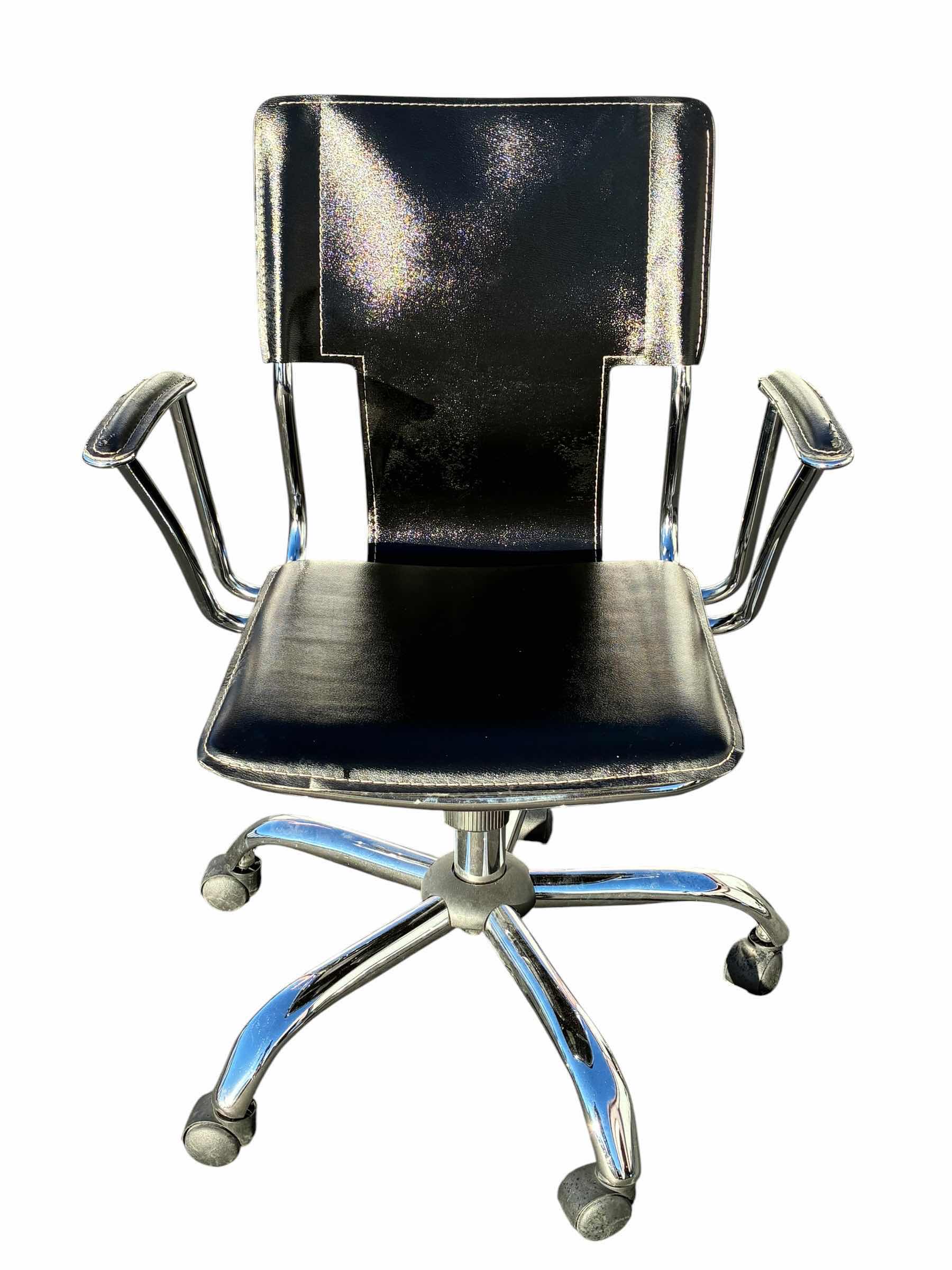 Photo 1 of JK FURNITURE LEATHER STAINLESS STEEL OFFICE CHAIR