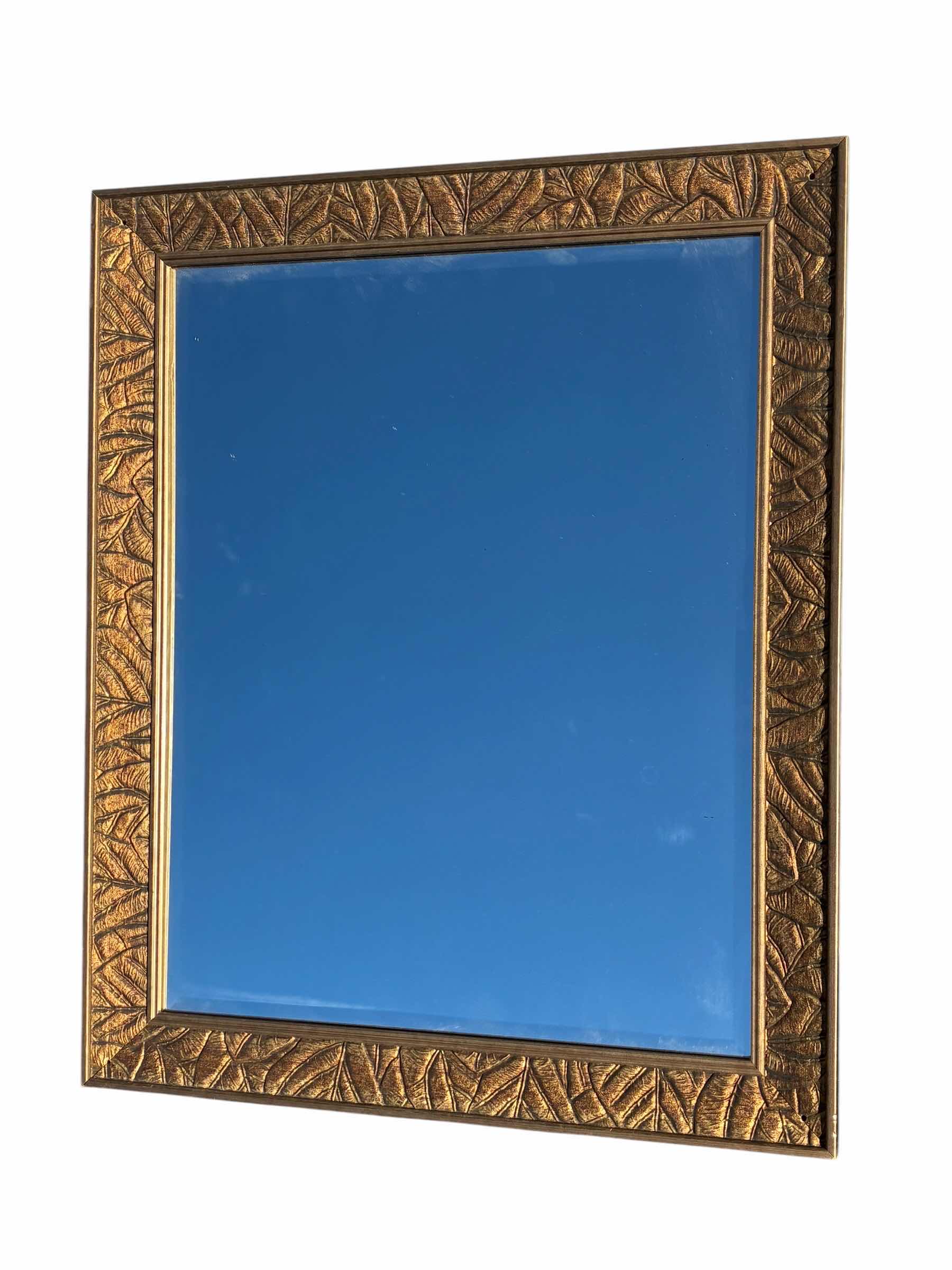 Photo 1 of BRONZE LEAF PRINT RESIN FRAMED MIRROR 18” X 23”