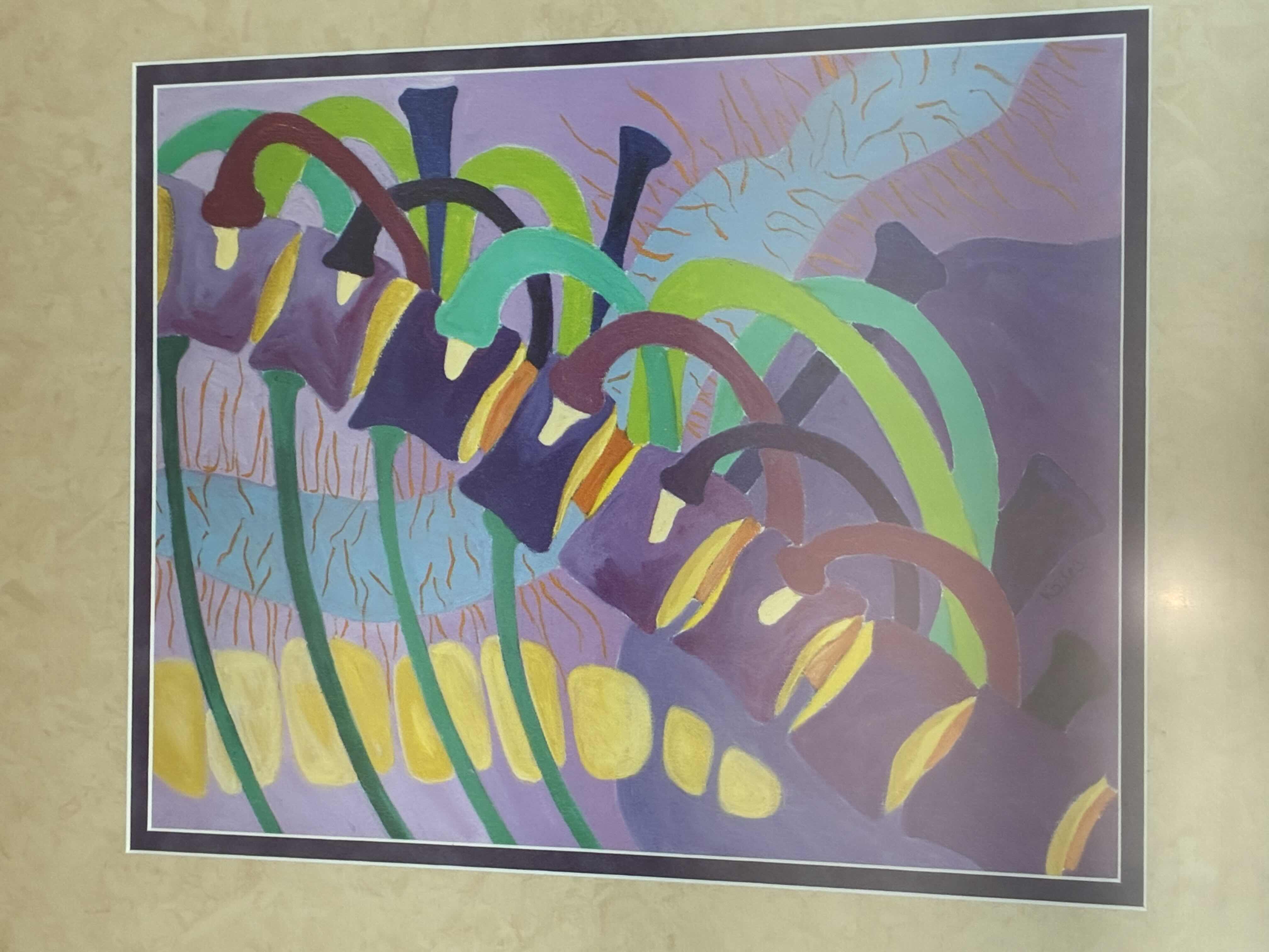 Photo 1 of MULTICOLORED SPINAL X-RAY CLOSE-UP POP ART SIGNED BY DONNA KRIN KORKES FRAMED ARTWORK 27” X 29”