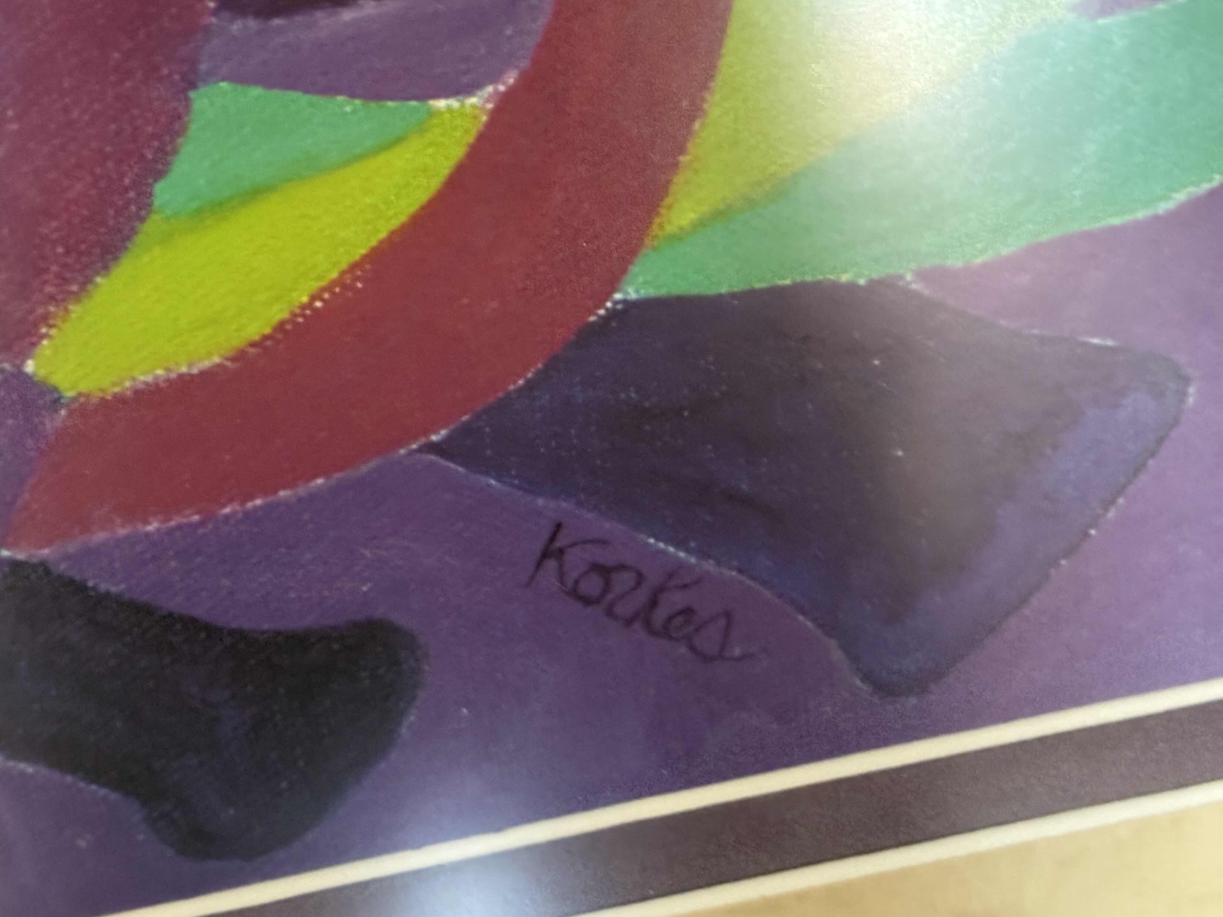 Photo 1 of MULTICOLORED SPINAL X-RAY CLOSE-UP POP ART SIGNED BY DONNA KRIN KORKES FRAMED ARTWORK 27” X 29”