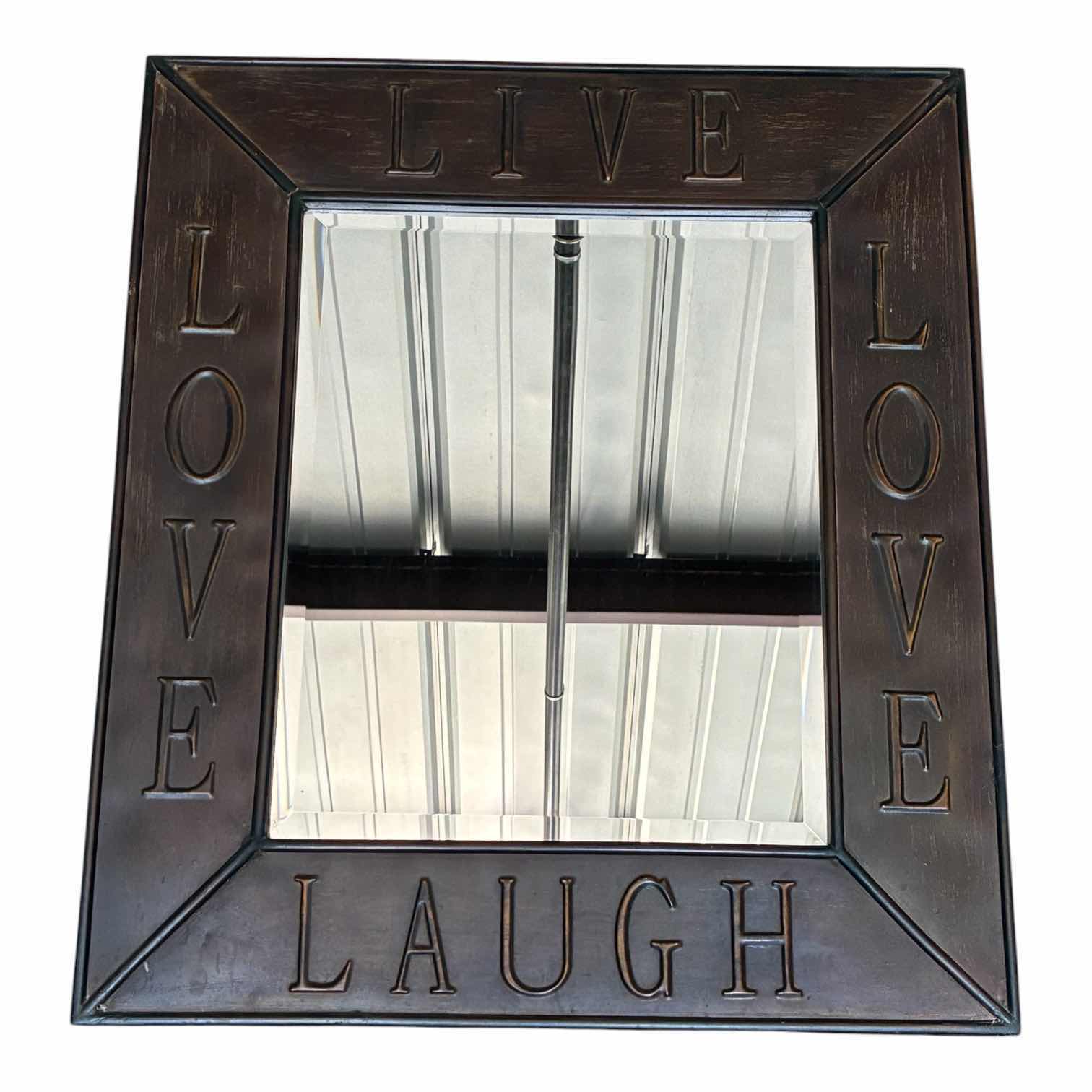 Photo 1 of UTTERMOST LIVE LOVE, LAUGH, WASHED ESPRESSO FRAMED MIRROR 30” X 34”