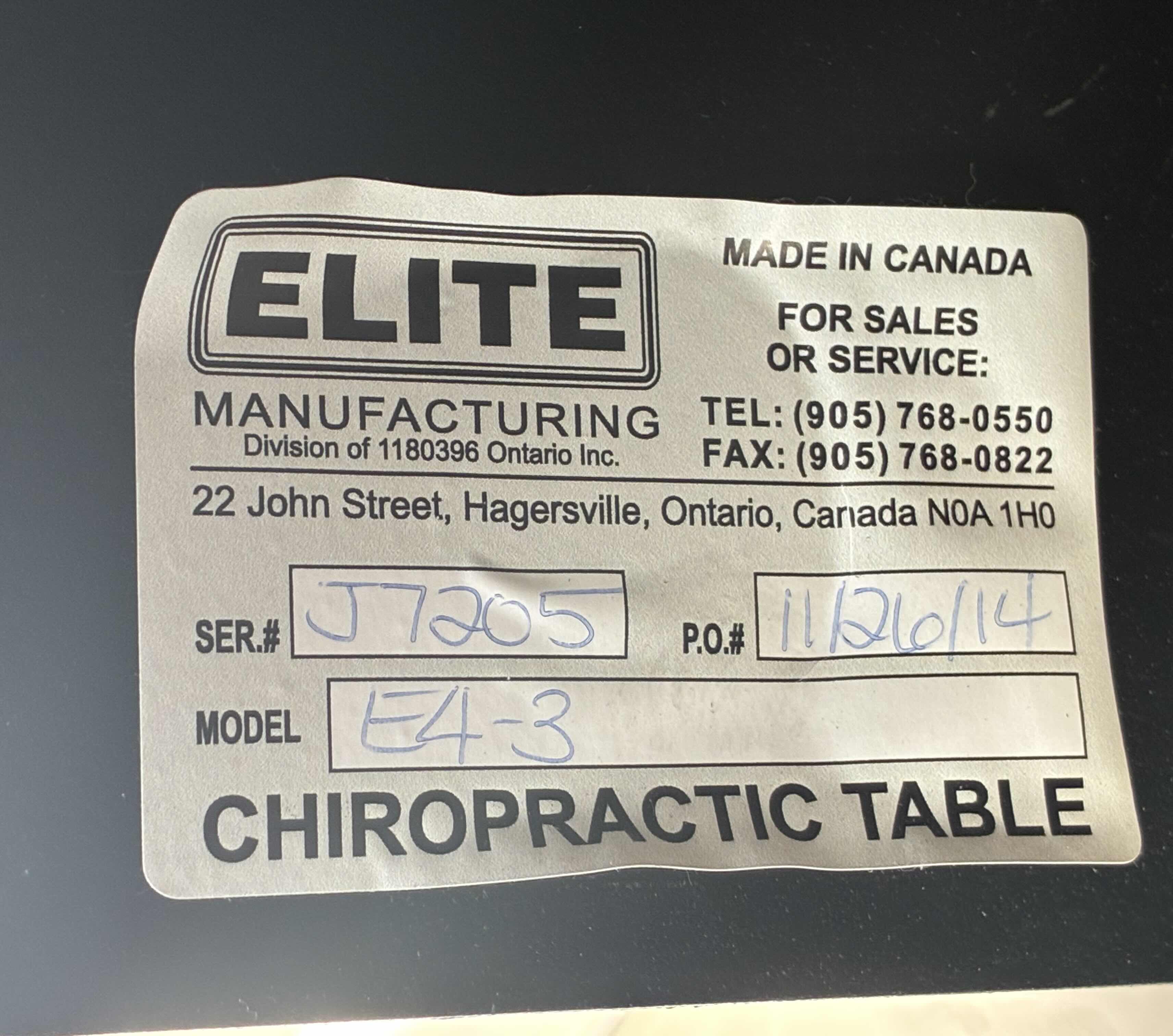 Photo 1 of ELITE CHIROPRACTOR TABLE W 2 CONTROLLERS MODEL E4-3