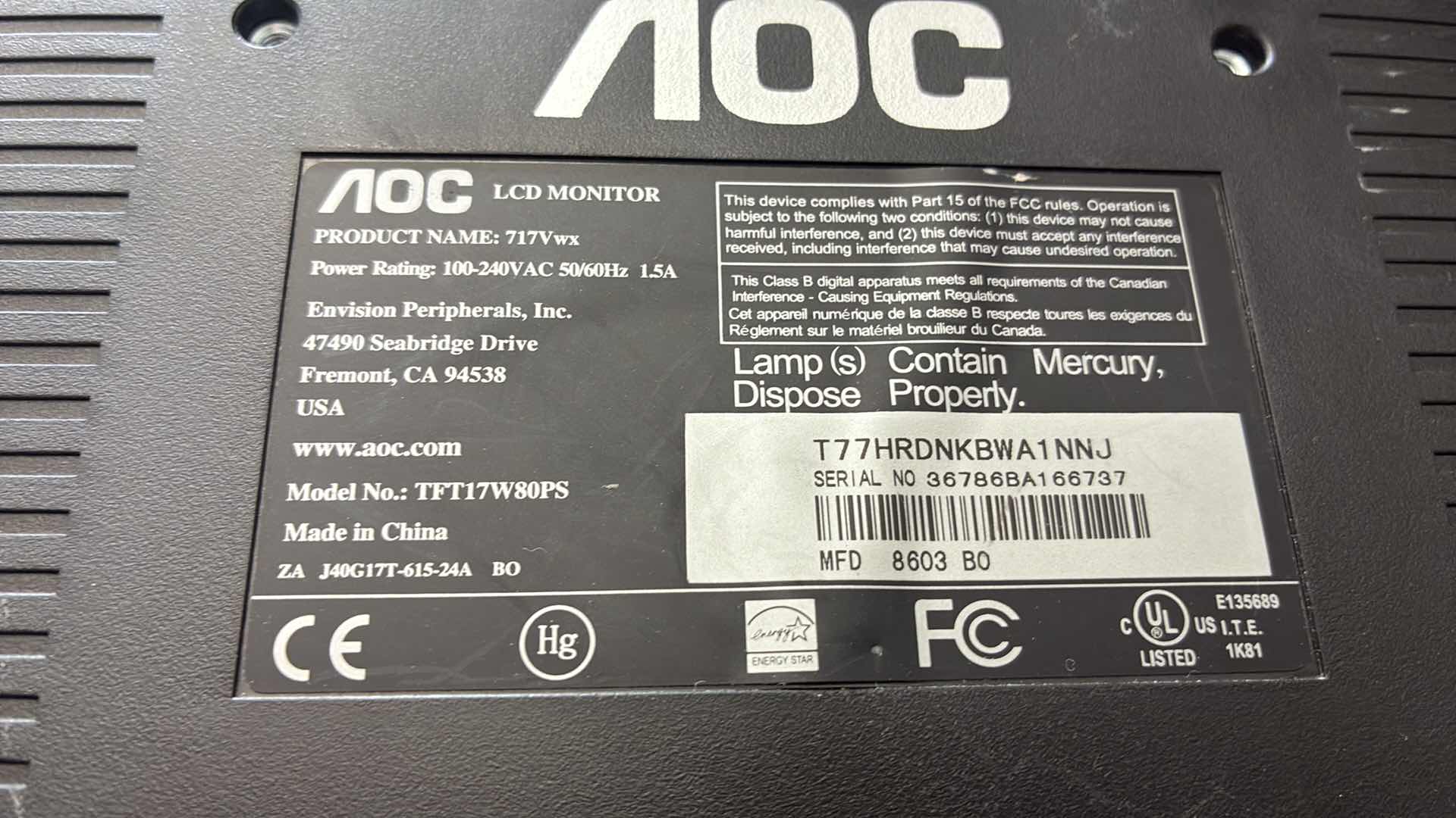 Photo 1 of DELL & AOC COMPUTER MONITORS