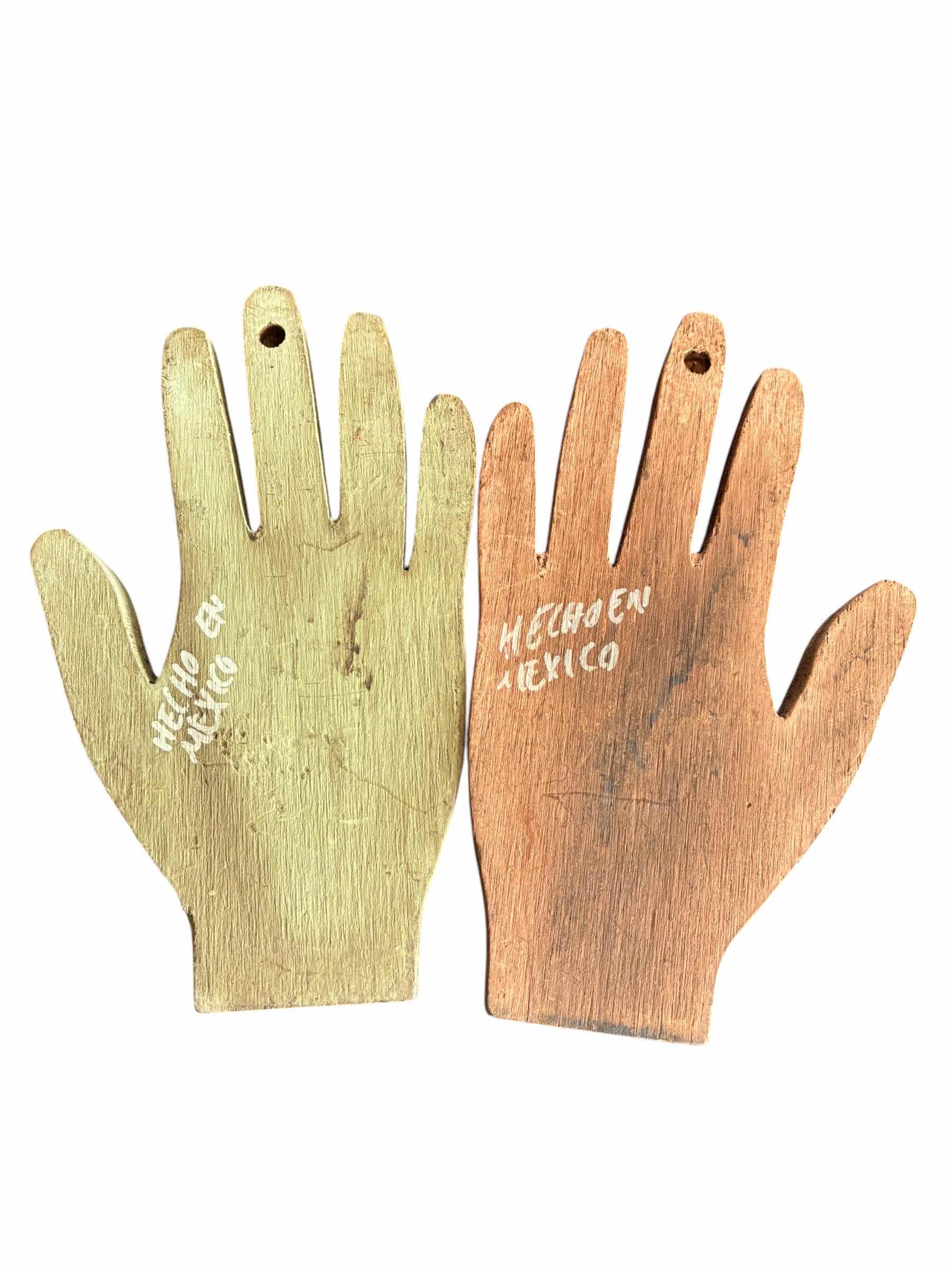 Photo 1 of MEXICAN CARVED WOOD & METALWORK PAINTED LIFE-SIZE HAND SCULPTURES