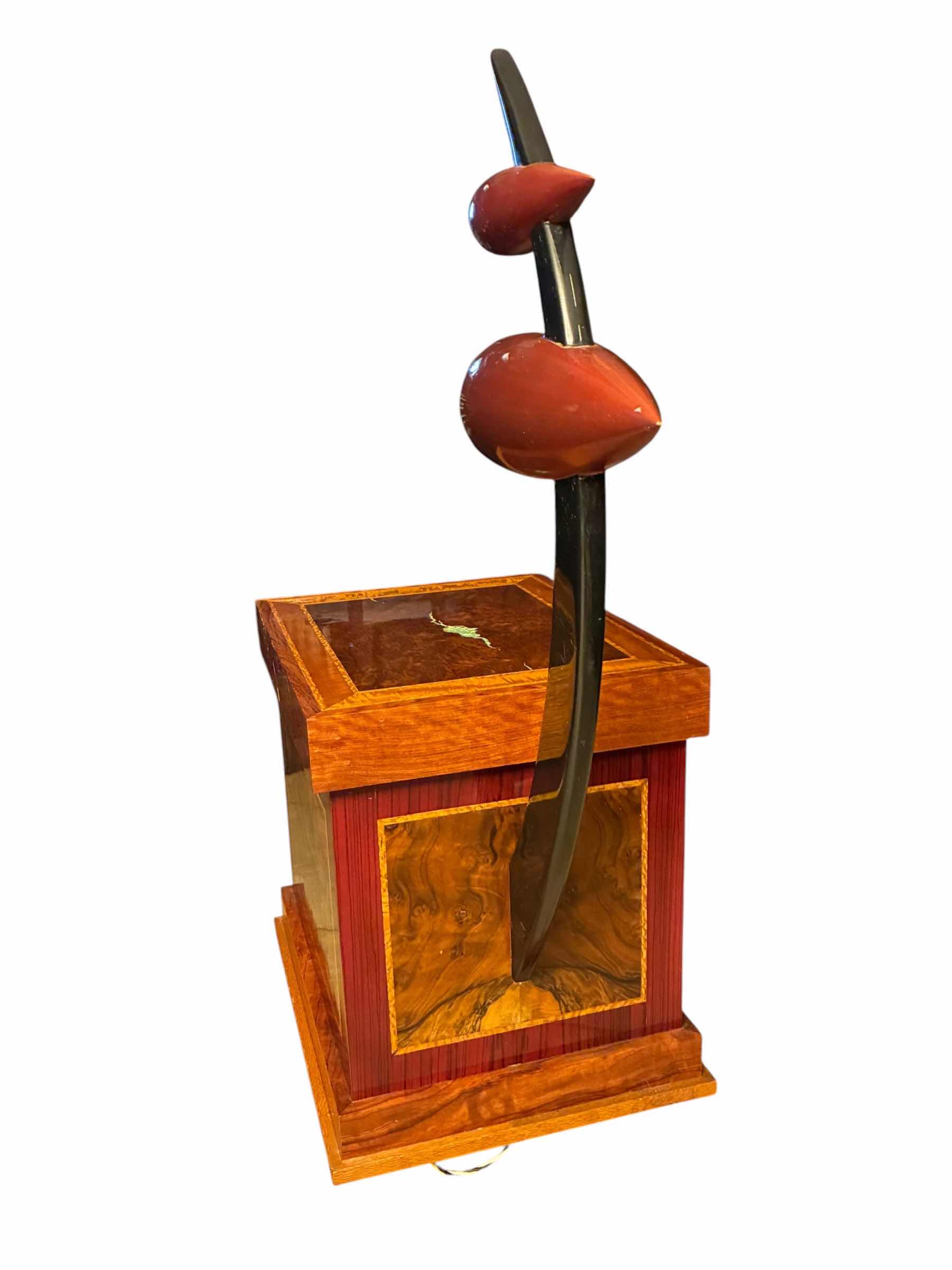 Photo 1 of DUNHILL STYLE MULTITONE WALNUT BURL W RETRO DECORATIVE H22” SPEAKER FIN CUSTOM BUILD CABINET 17“ X 21“ H22.5“