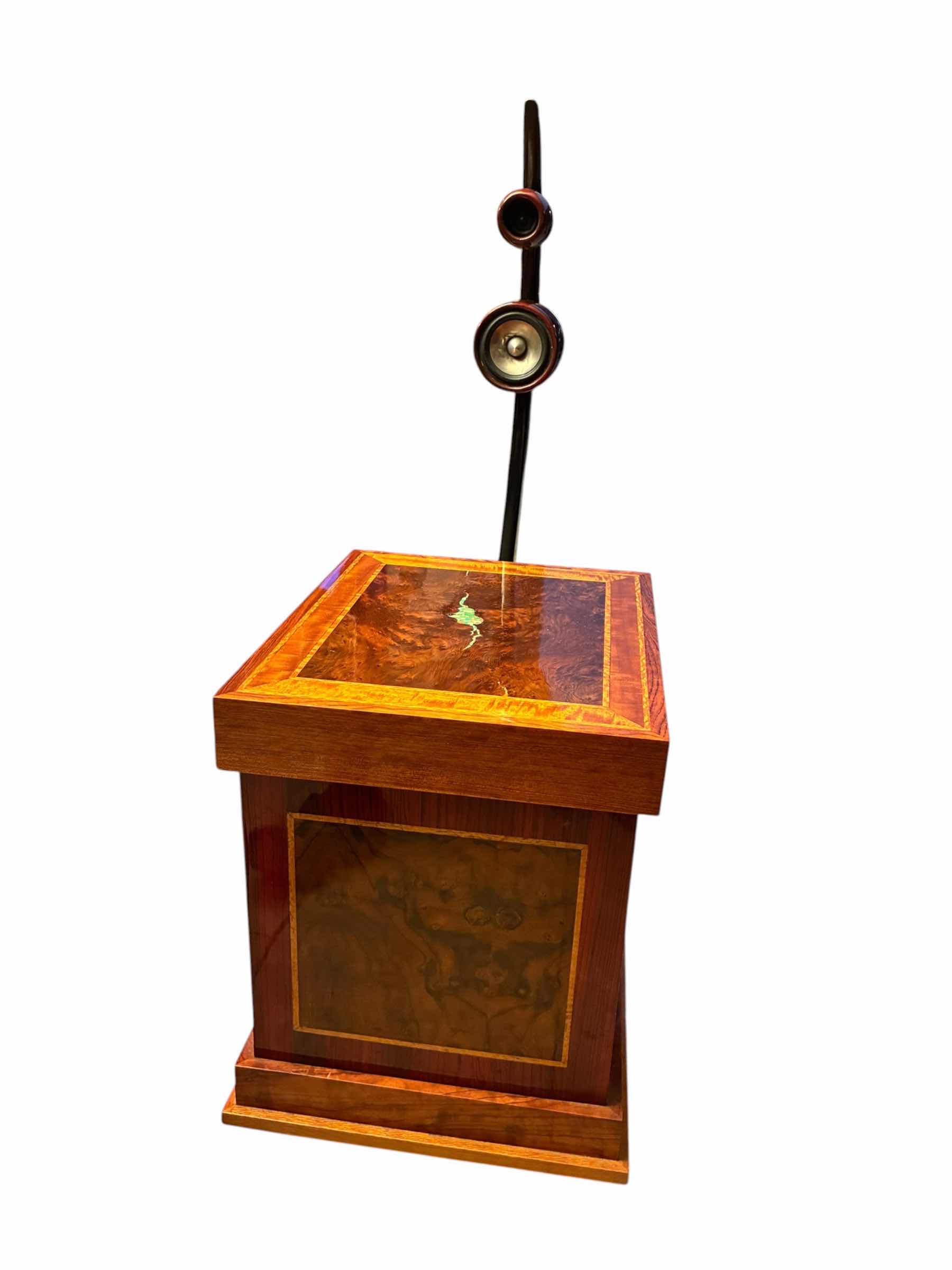 Photo 1 of DUNHILL STYLE MULTITONE WALNUT BURL W RETRO DECORATIVE H22” SPEAKER FIN CUSTOM BUILD CABINET 17“ X 21“ H22.5“