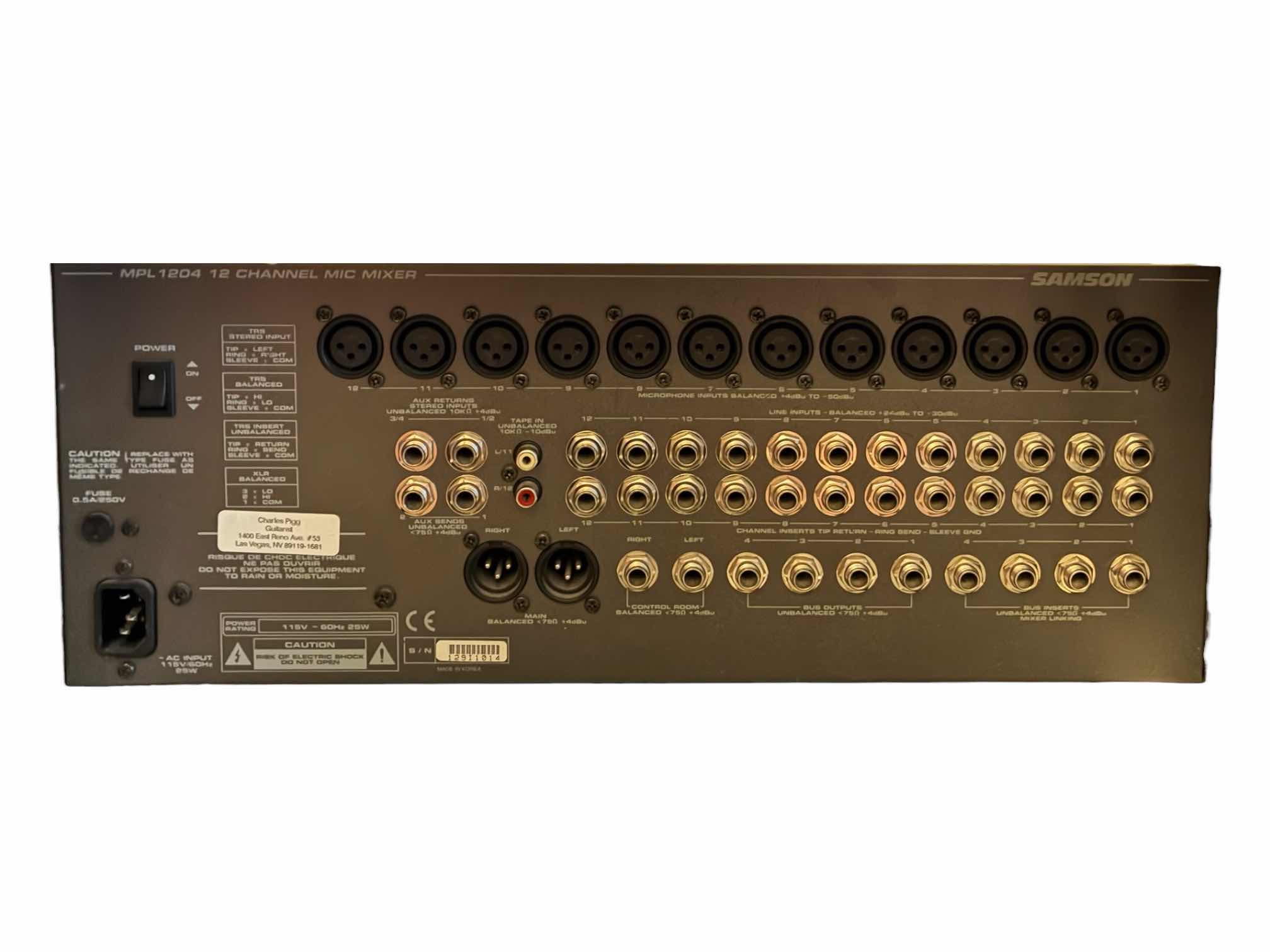 Photo 1 of SAMSON CHANNEL MIC MIXER MPL 1204 12