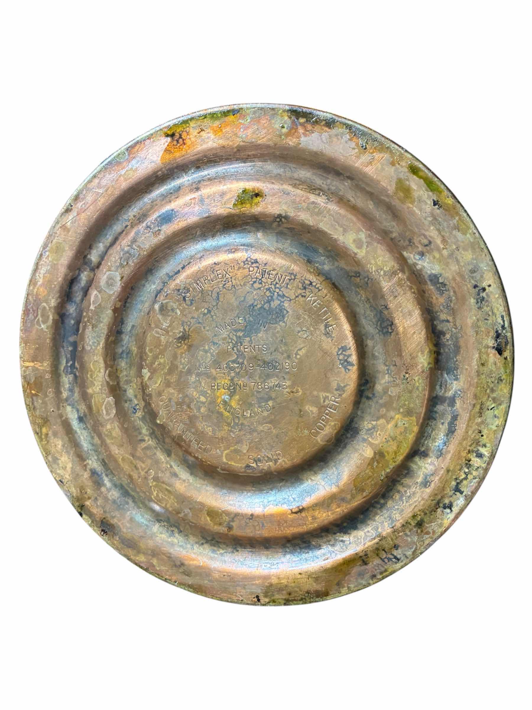 Photo 1 of ANTIQUE THE SIMPLEX COPPER KETTLE 10“ X 9“