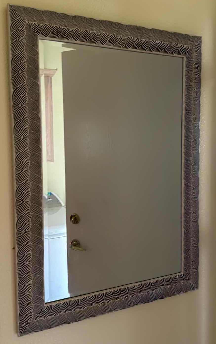 Photo 1 of LEAF DESIGN FRAMED WALL MIRROR 31”x43”
