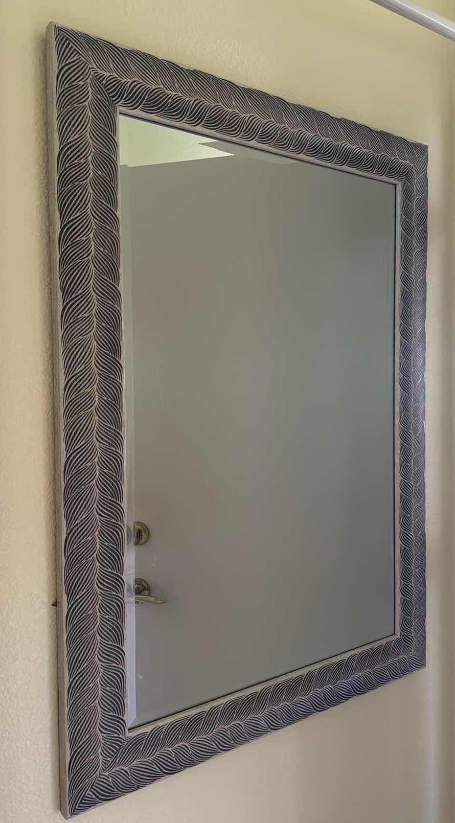 Photo 1 of LEAF DESIGN FRAMED WALL MIRROR 31”x43”