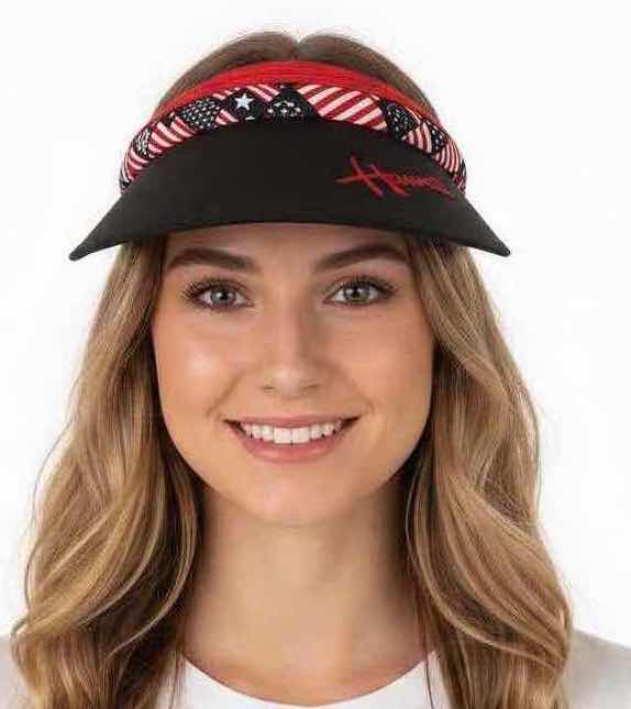 Photo 1 of 12-NEW CUSTOM HAWAII RED WHITE & BLUE DESIGN LADIES VISORS