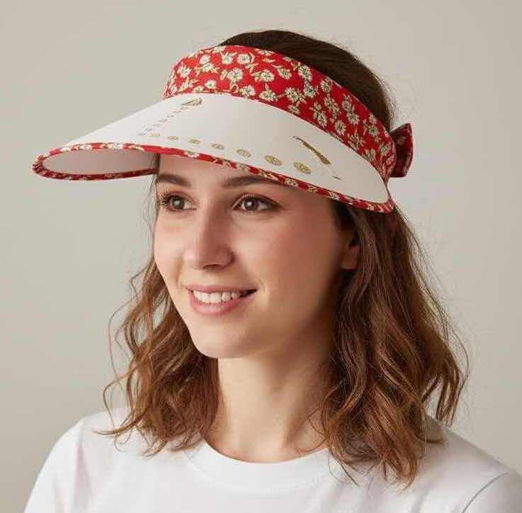 Photo 1 of 6-NEW WIDE RIM SUN VISORS W VELCRO BOW BACK