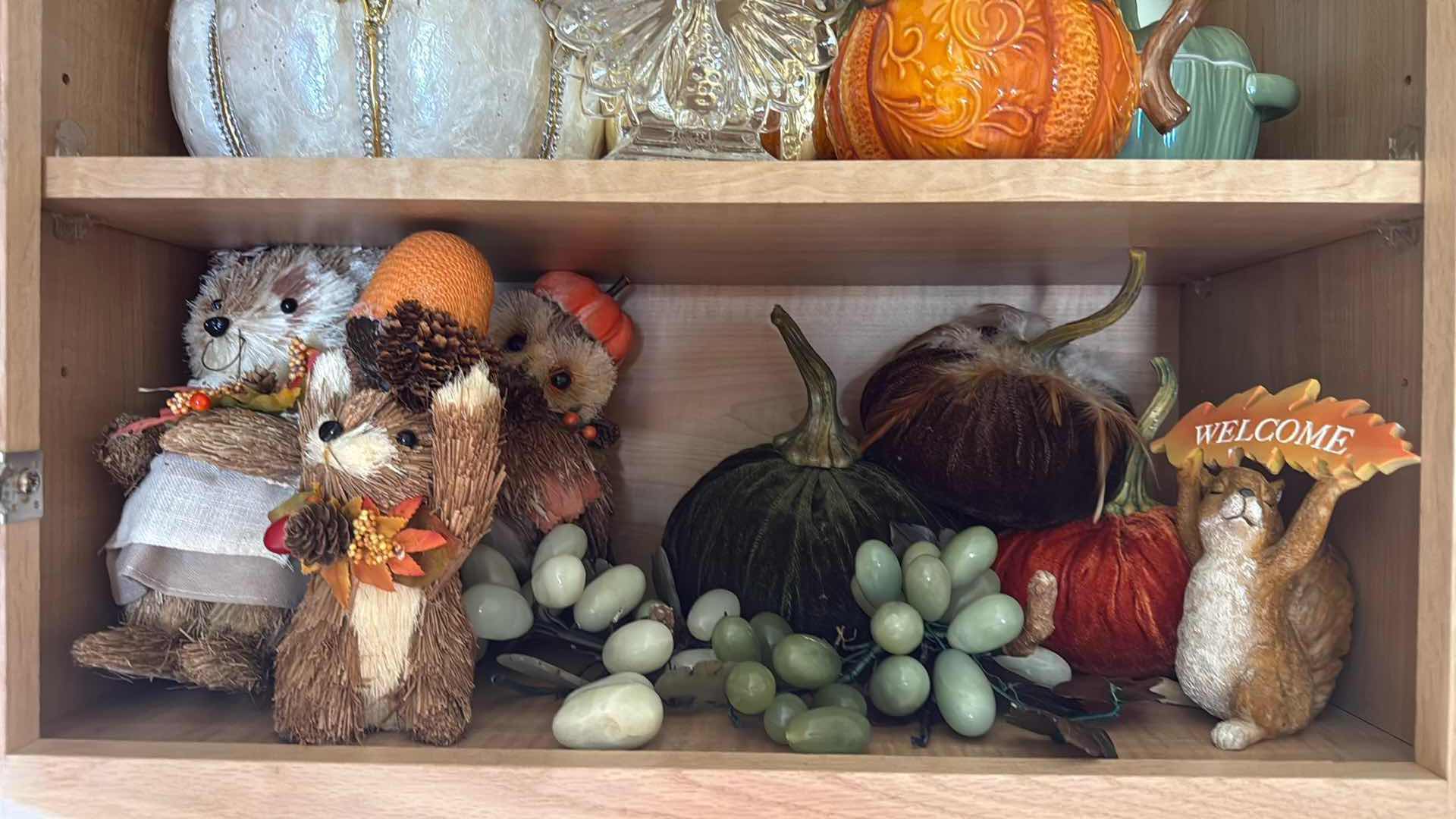 Photo 1 of CONTENTS OF KITCHEN CABINET – FALL DECOR