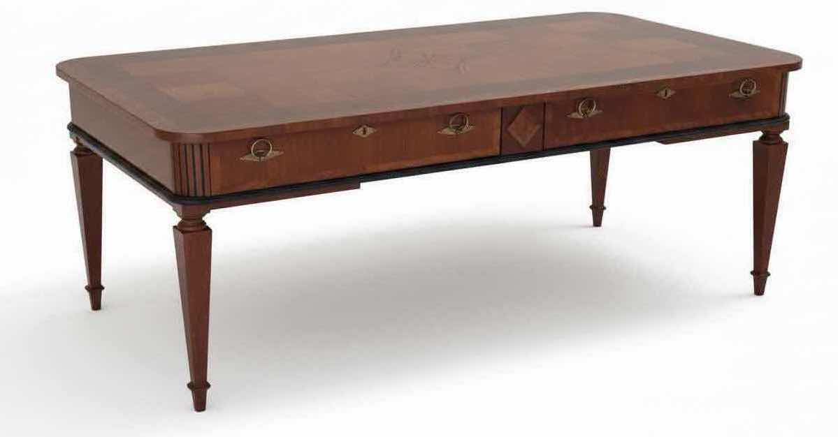 Photo 1 of VINTAGE SOLID WOOD DIAMOND SHAPE INLAY CHECKERBOARD WRITING DESK W TWO DRAWERS (MISSING LEGS)26“ X 52“
