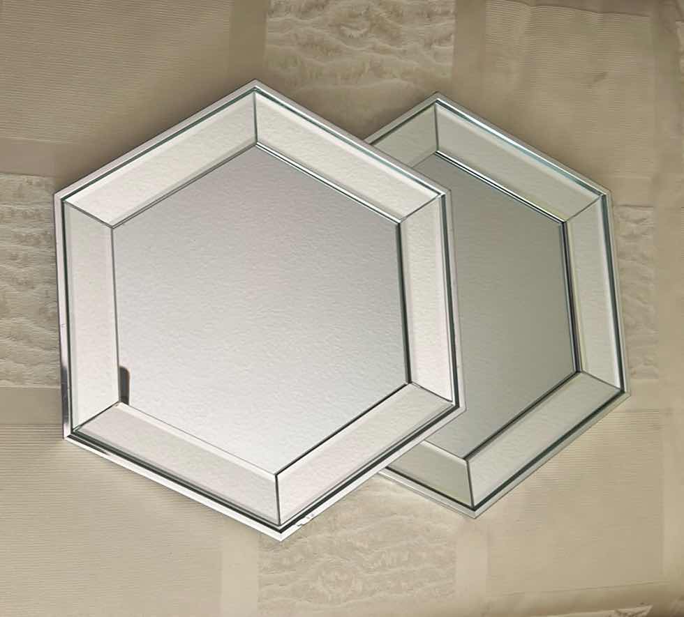 Photo 1 of 2- HEXAGONAL WAL MIRRORS 13" X 11"