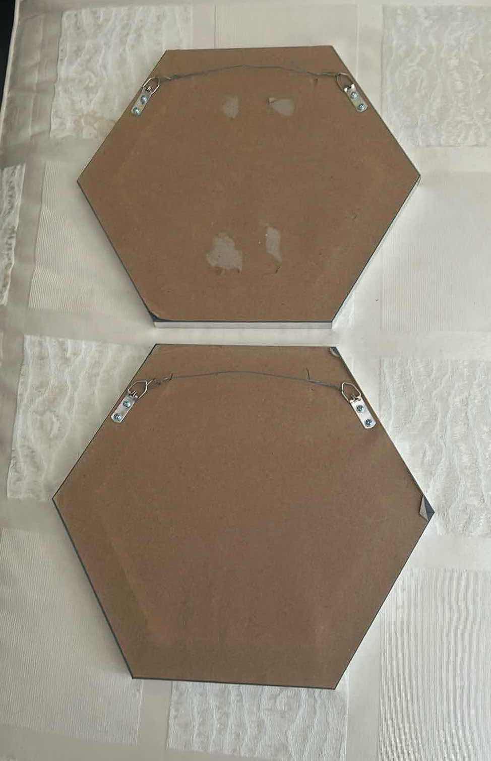 Photo 1 of 2- HEXAGONAL WAL MIRRORS 13" X 11"