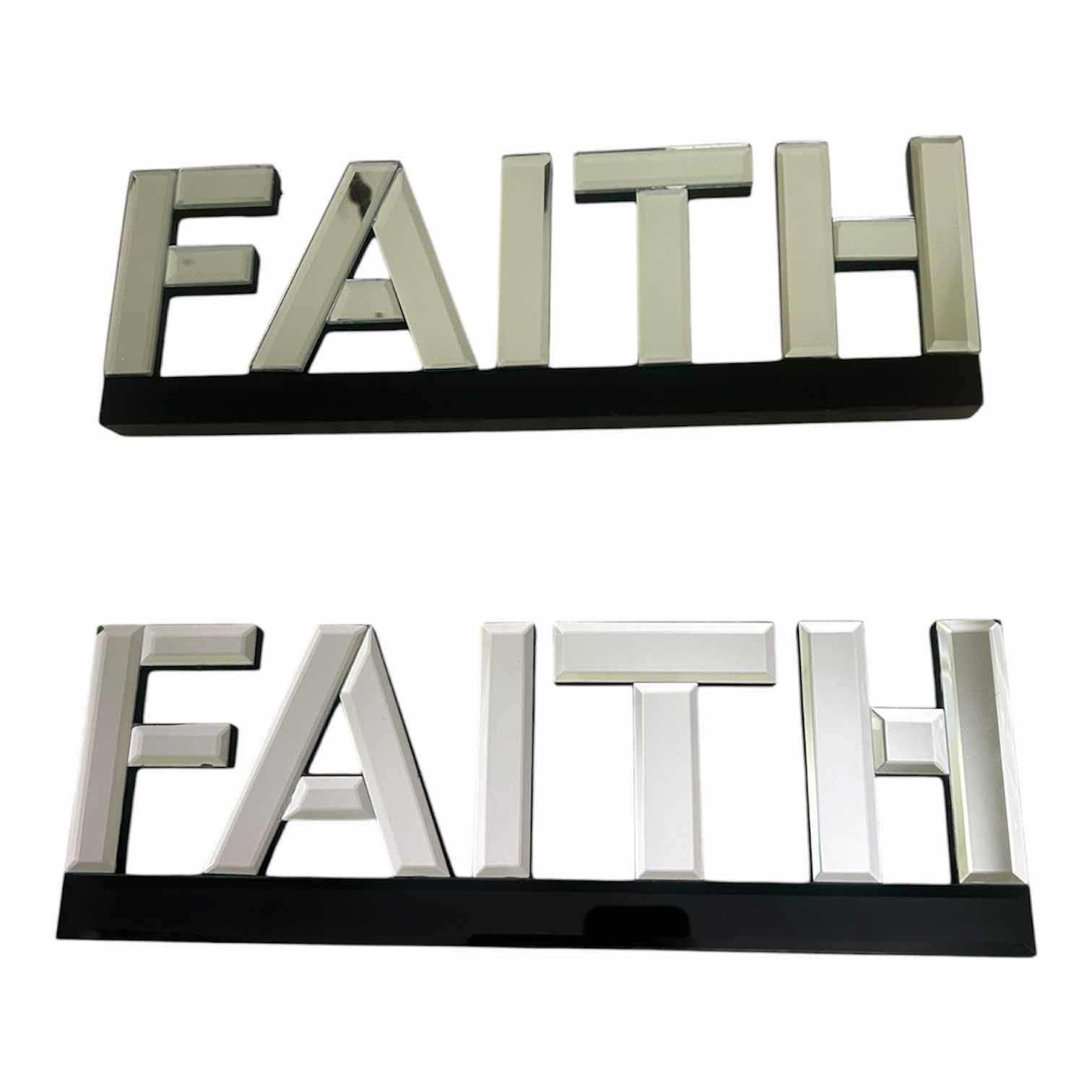 Photo 1 of 2- "FAITH" GLASS WALL DECO 15" X 5"