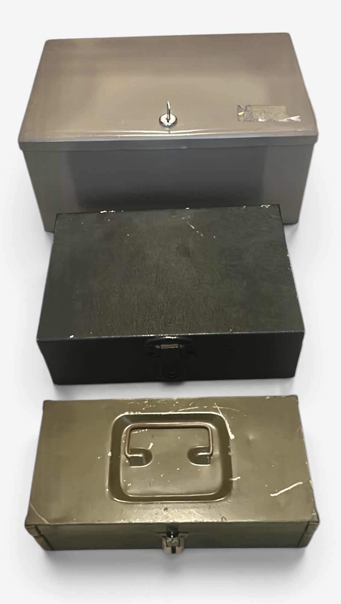 Photo 1 of THREE VINTAGE METAL STORAGE BOXES