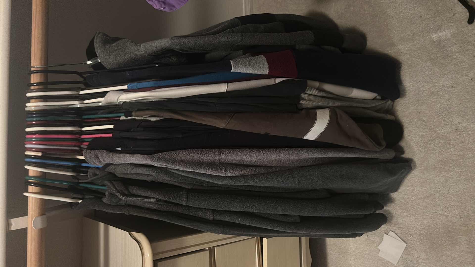 Photo 1 of MEN’S CLOTHING ASSORTMENT, SWEATSHIRTS, PULLOVER’S AND MORE SIZE LARGE EXTRA LARGE