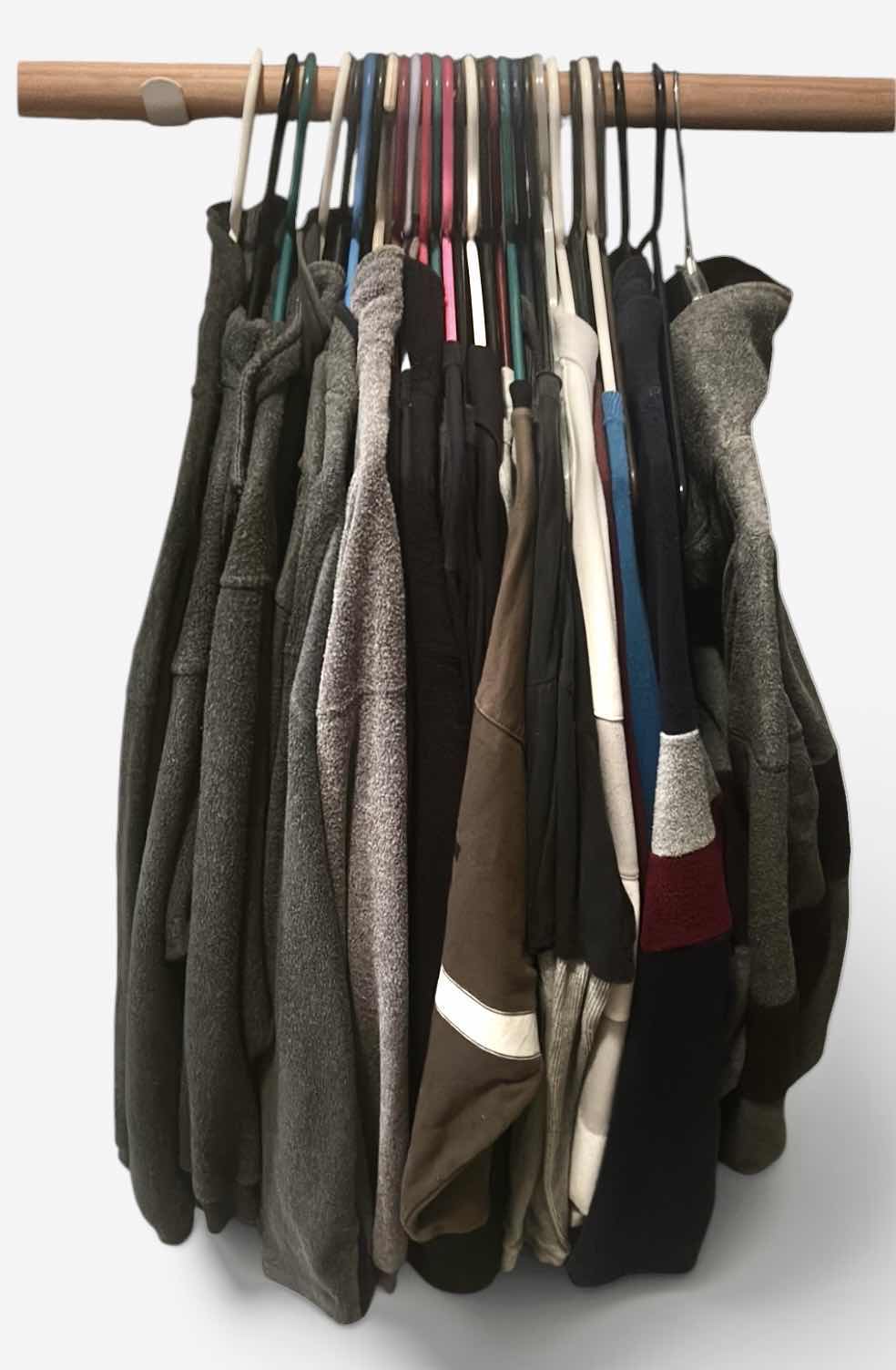 Photo 1 of MEN’S CLOTHING ASSORTMENT, SWEATSHIRTS, PULLOVER’S AND MORE SIZE LARGE EXTRA LARGE