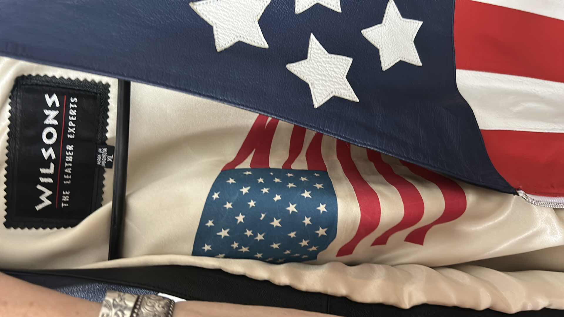 Photo 1 of WILSON’S 100% LEATHER PATRIOTIC VEST SIZE XL
