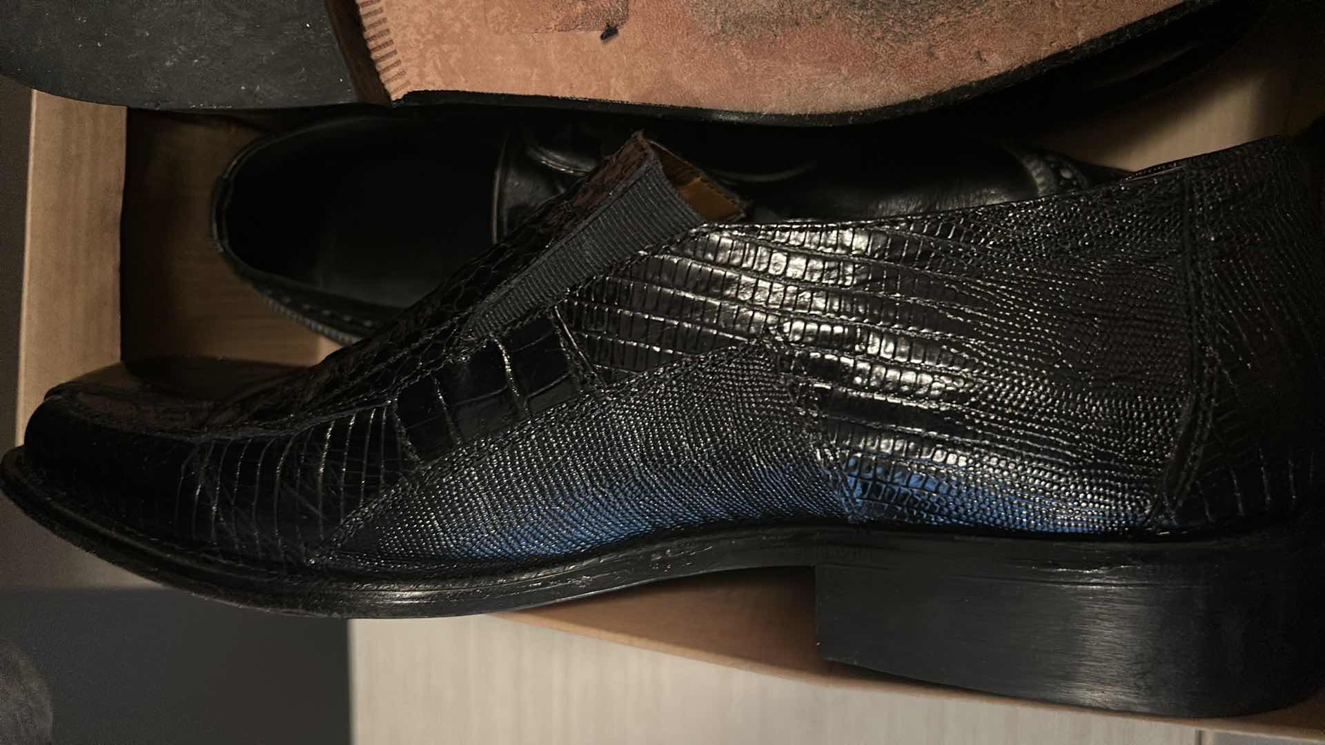 Photo 1 of 3 PAIRS OF MEN’S LEATHER DRESS SHOES, INCLUDING ALLIGATOR LEATHER SIZE 10.5