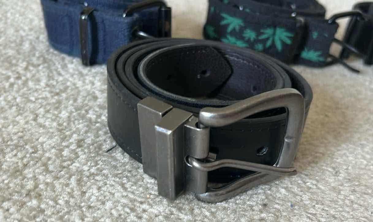 Photo 1 of SEVEN MEN’S BELTS, BONDED, LEATHER AND CANVAS SIZE ESTIMATE 36