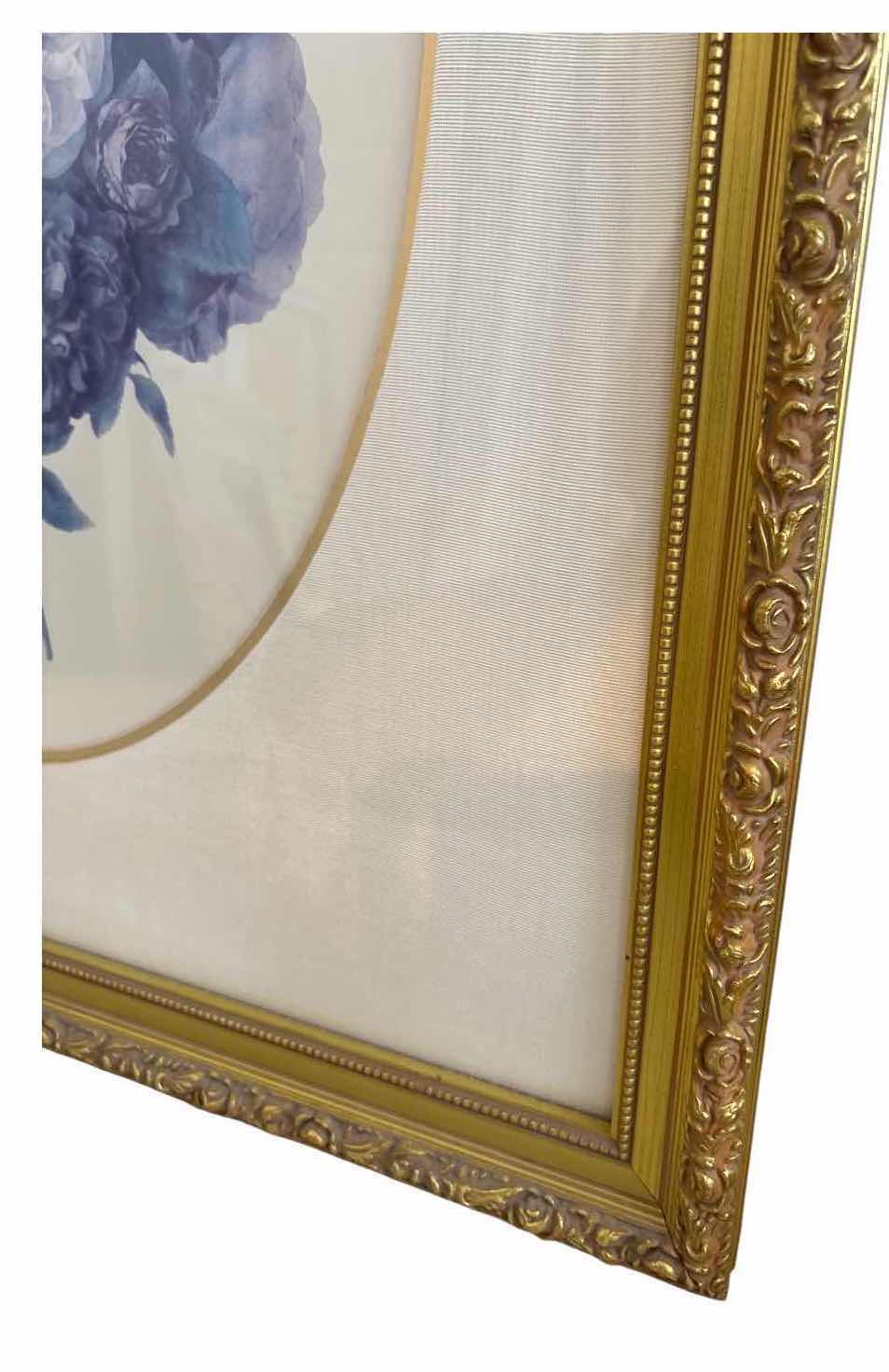 Photo 1 of FRAMED ARTWORK FLORAL ART PRINT FEATURING A BOUQUET OF PINK, WHITE, AND BLUE FLOWERS 22.5”X27” $120