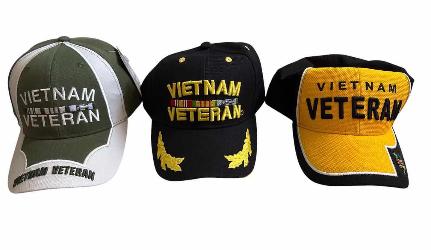 Photo 1 of (5)PCS COMMEMORATIVE BASEBALL CAPS INCLUDING VIETNAM VETERAN, COMBAT VETERAN, AND POW/MIA 1-NWT