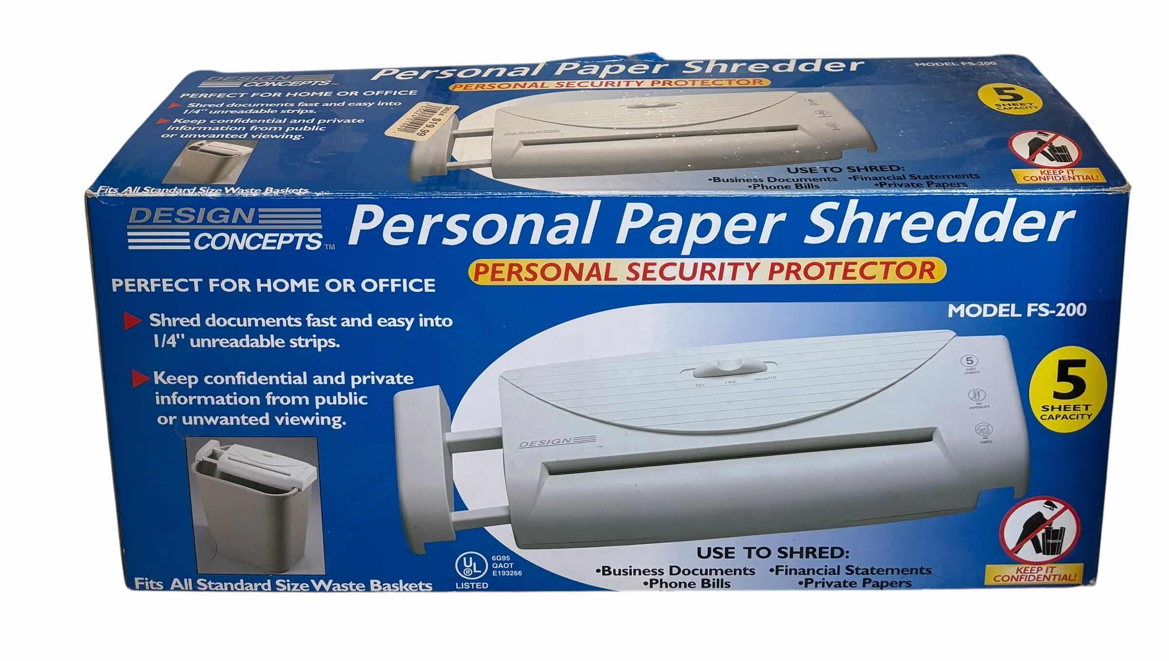 Photo 1 of NIB DESIGN CONCEPTS PERSONAL PAPER SHREDDER