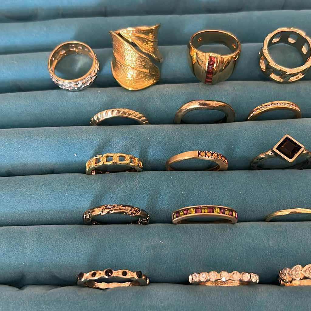 Photo 1 of 25-FASHION GOLD TONE RINGS JEWELRY BOX SOLD SEPARATELY