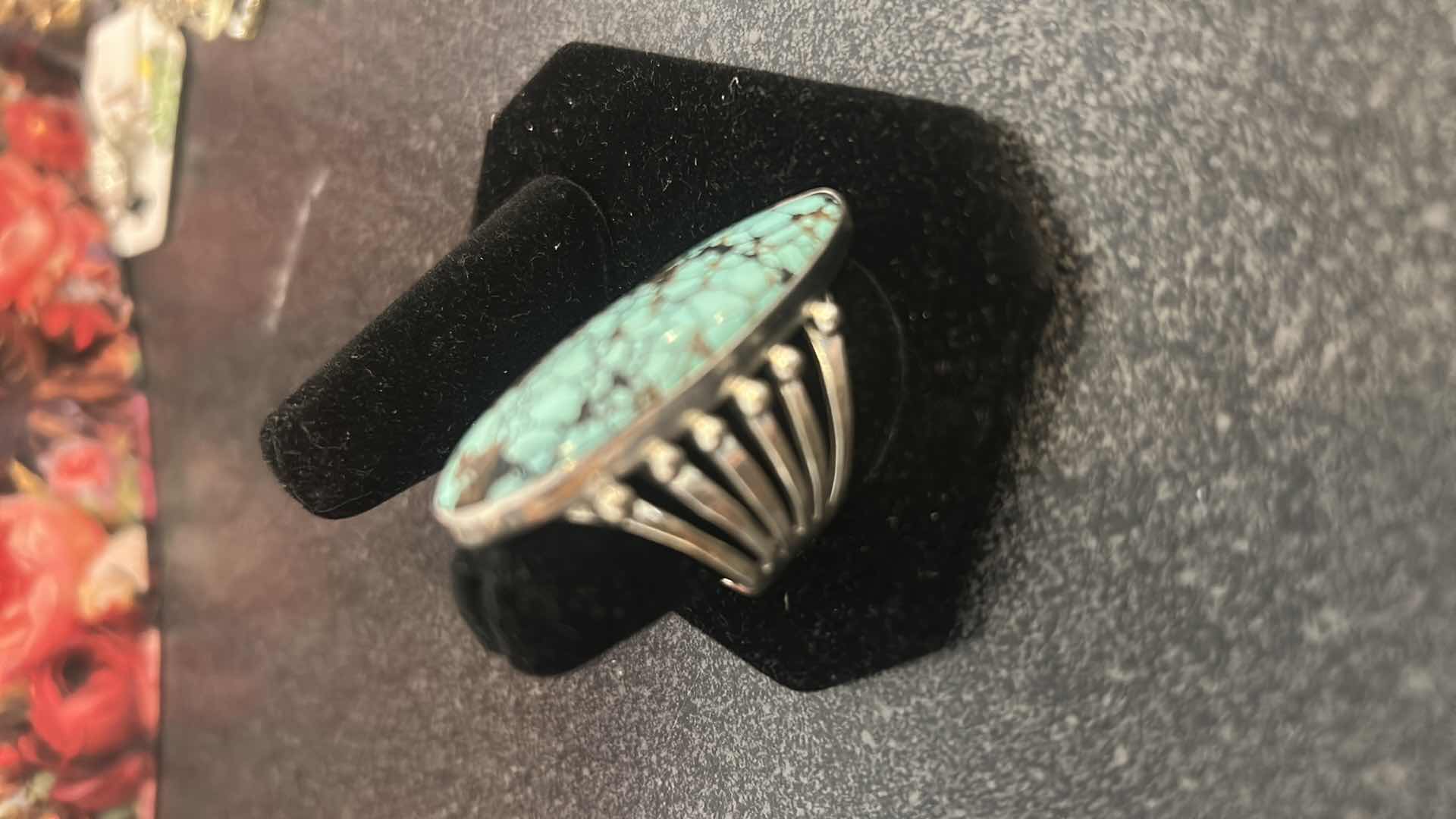 Photo 1 of VINTAGE NAVAHO STYLE RINF W SONORAN GOLD TURQUOISE STONE SET IN STERLING SILVER SIZE 7
