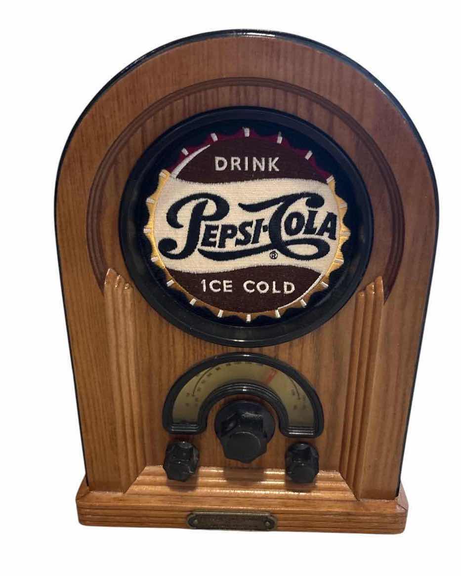 Photo 1 of VINTAGE STYLE PEPSI-COLA TABLETOP AM/FM RADIO WITH CLASSIC CATHEDRAL DESIGN 7.5”X5.5”H11” $75