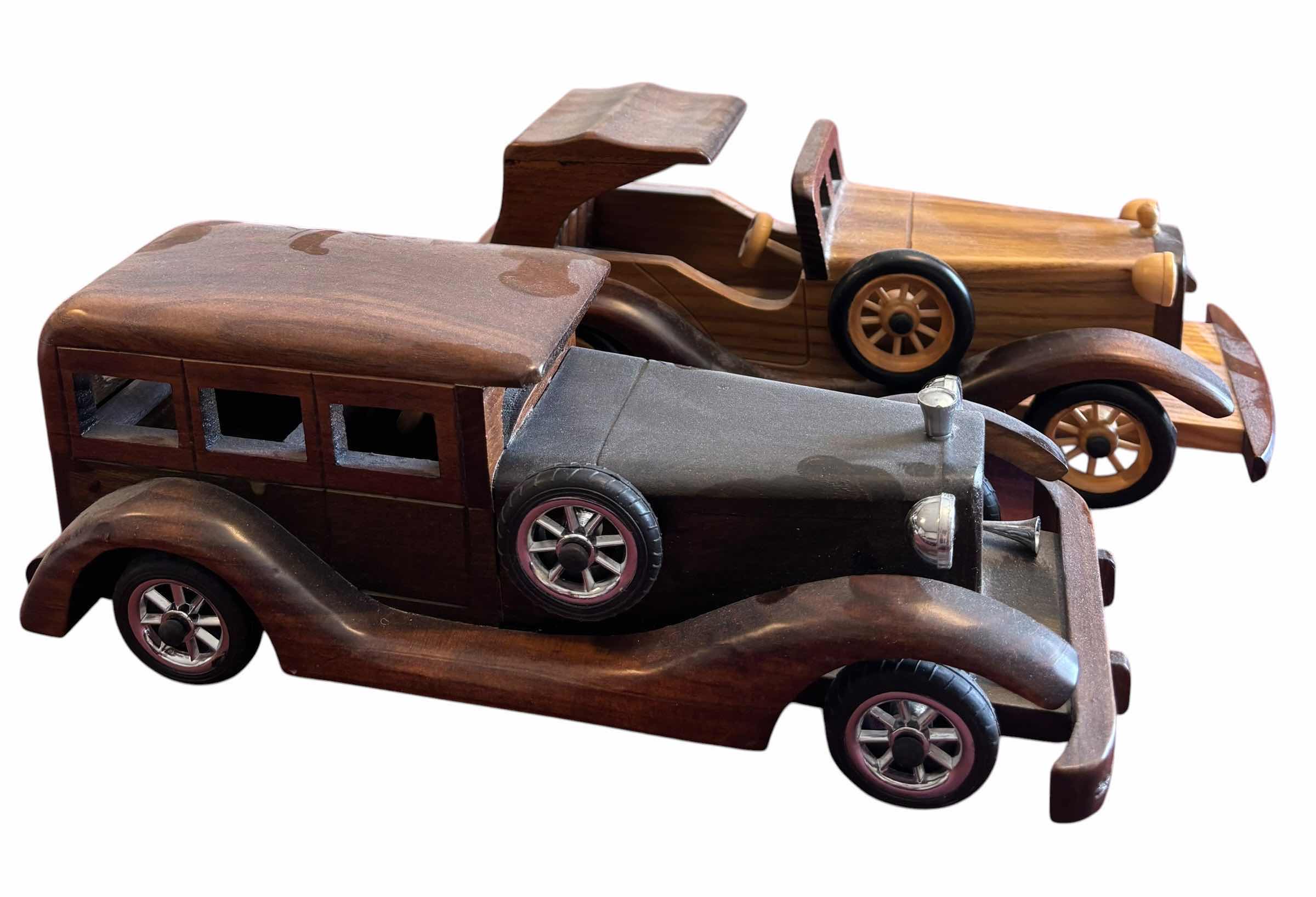 Photo 1 of WOOD MODEL CARS (2) 11”L