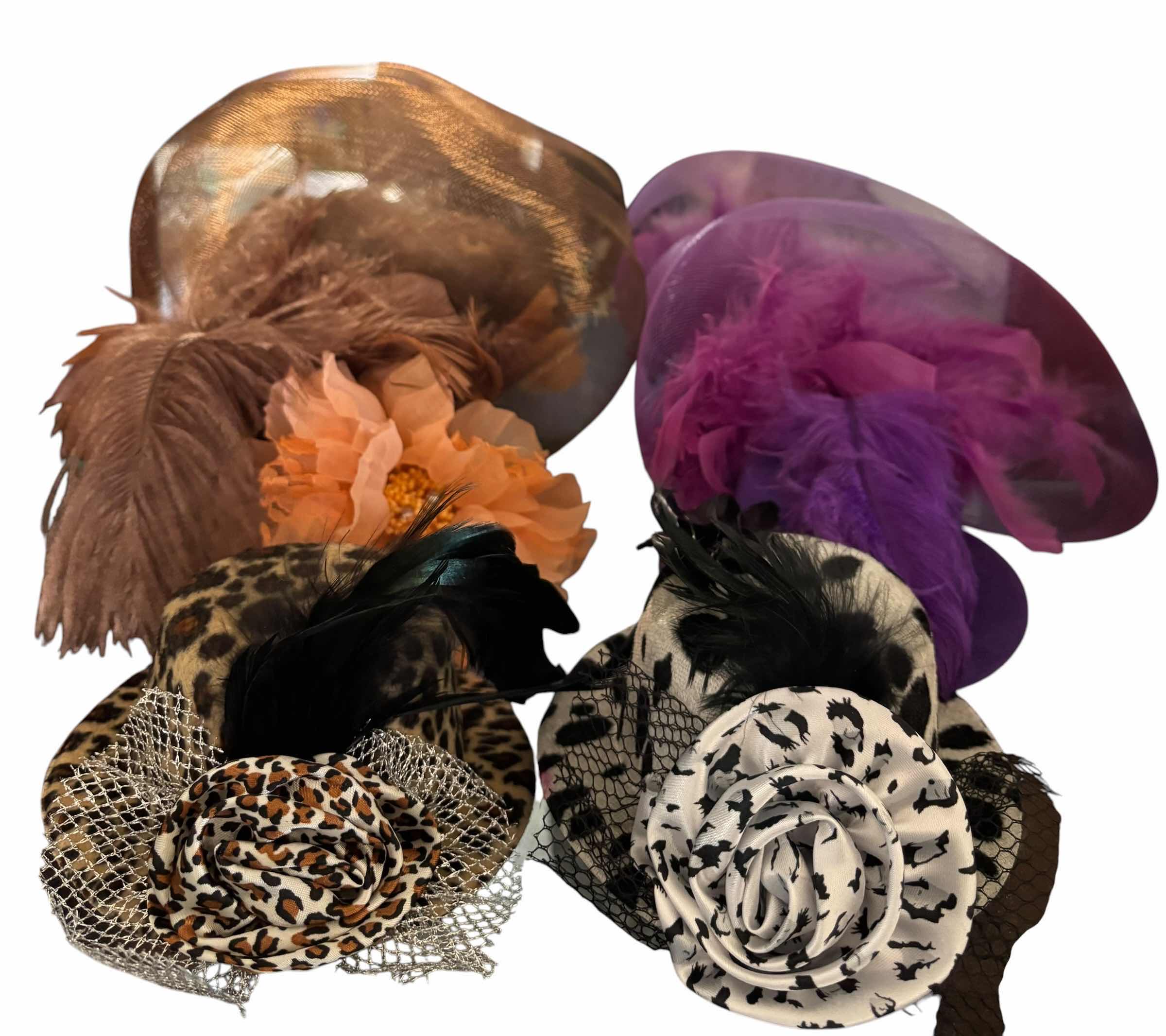 Photo 1 of COLLECTION OF SMALL HATS (4) WITH HAIR CLIPS