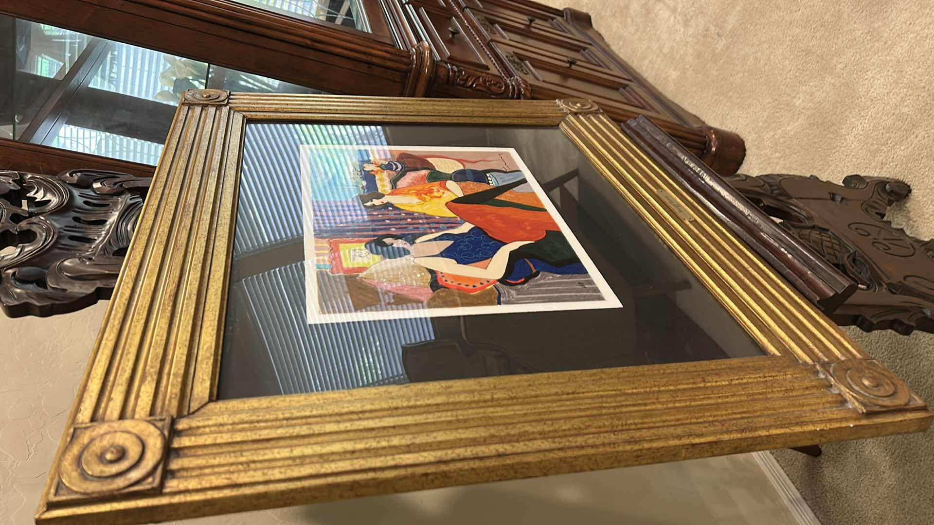 Photo 1 of GOLD FRAMED LIMITED EDITION SERIGRAPH/LITHOGRAPH TITLED ”SEASIDE PARLOR” BY ITZCHAK TARKAY
31.5” x 27.25”