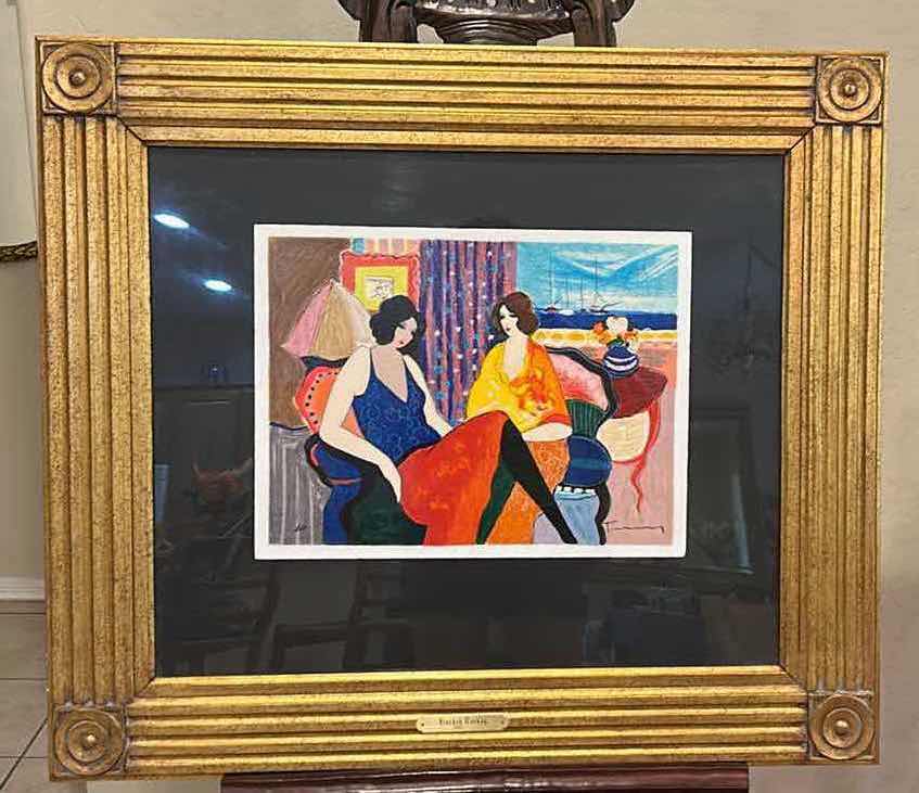 Photo 1 of GOLD FRAMED LIMITED EDITION SERIGRAPH/LITHOGRAPH TITLED ”SEASIDE PARLOR” BY ITZCHAK TARKAY
31.5” x 27.25”