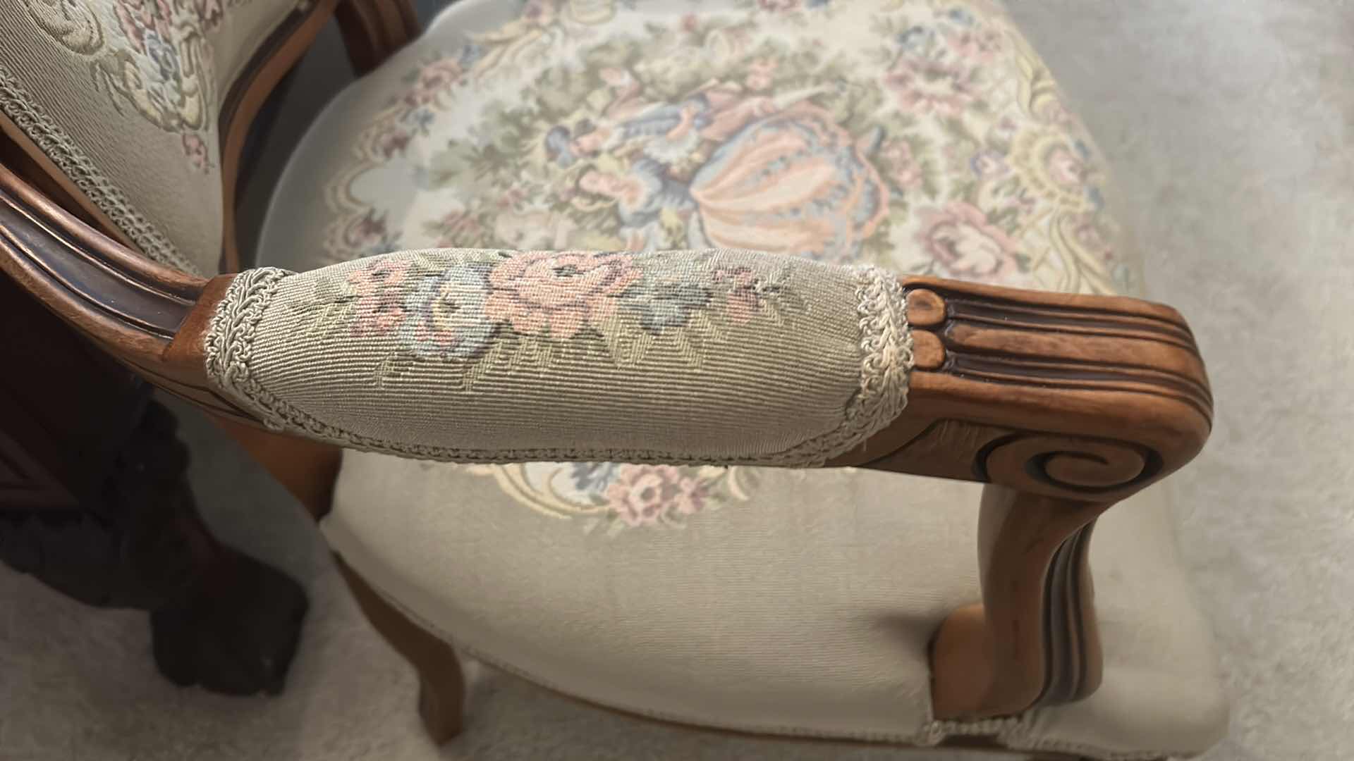 View 5 of 20TH CENTURY ITALIAN MADE CHATEAU D‘AX LOUIS XV STYLE TAPESTRY ARMCHAIR