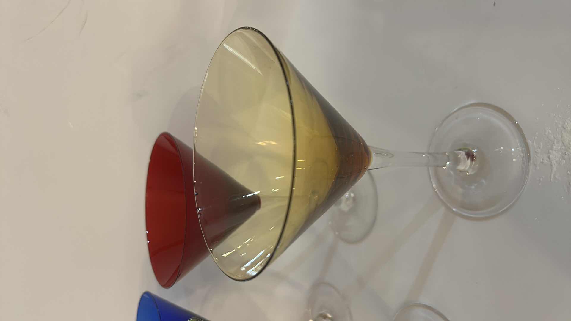 Photo 1 of 6 - CIRCLEWARE JEWEL TONE MULTICOLOR MARTINI GLASSES