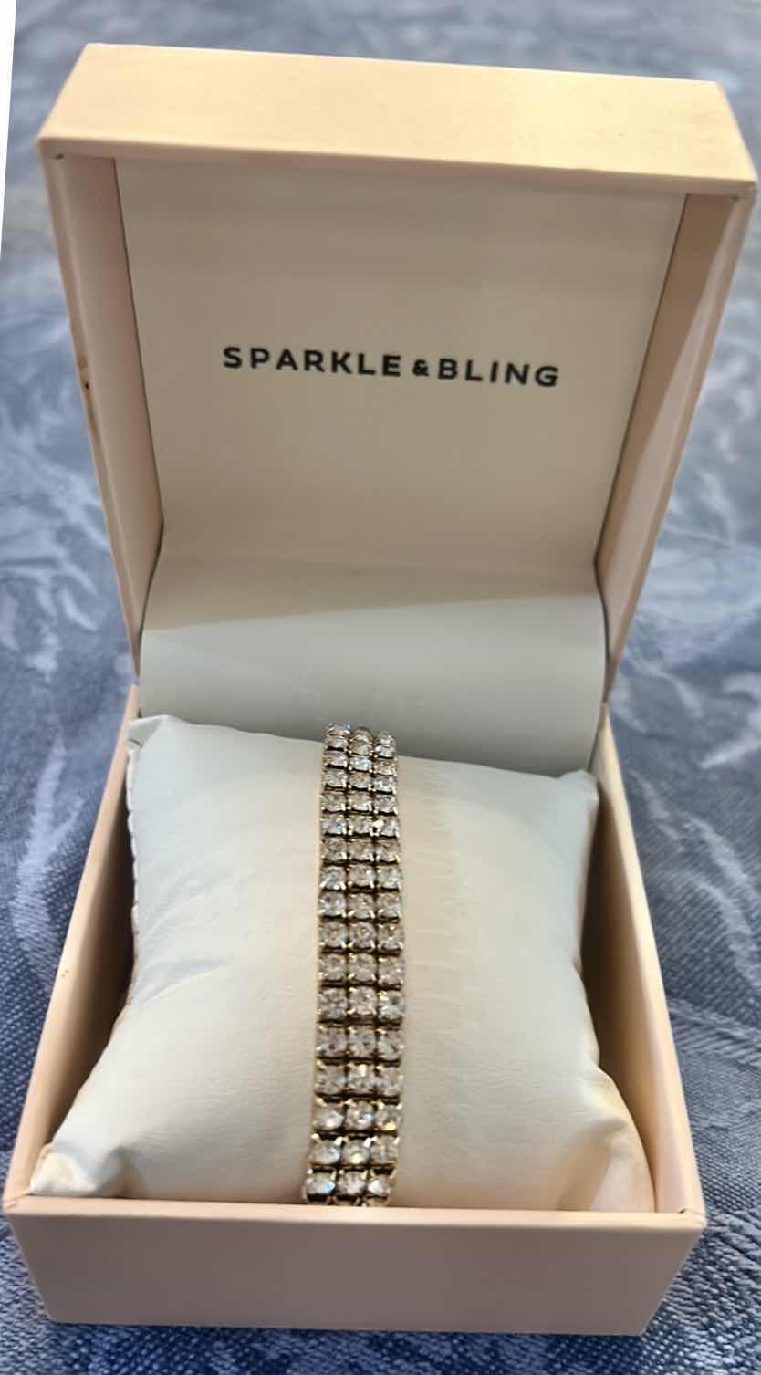 Photo 1 of SPARKLE AND BLING MULTI ROW, RHINESTONE STRETCH BRACELET