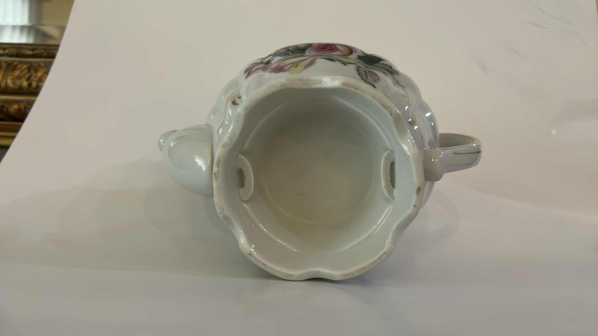 Photo 1 of VINTAGE PORCELAIN TEAPOT WITH PINK ROSES H7”