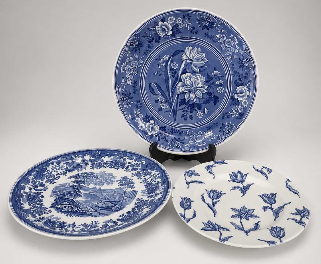Photo 1 of 3 BLUE AND WHITE DECORATIVE PLATES H13”