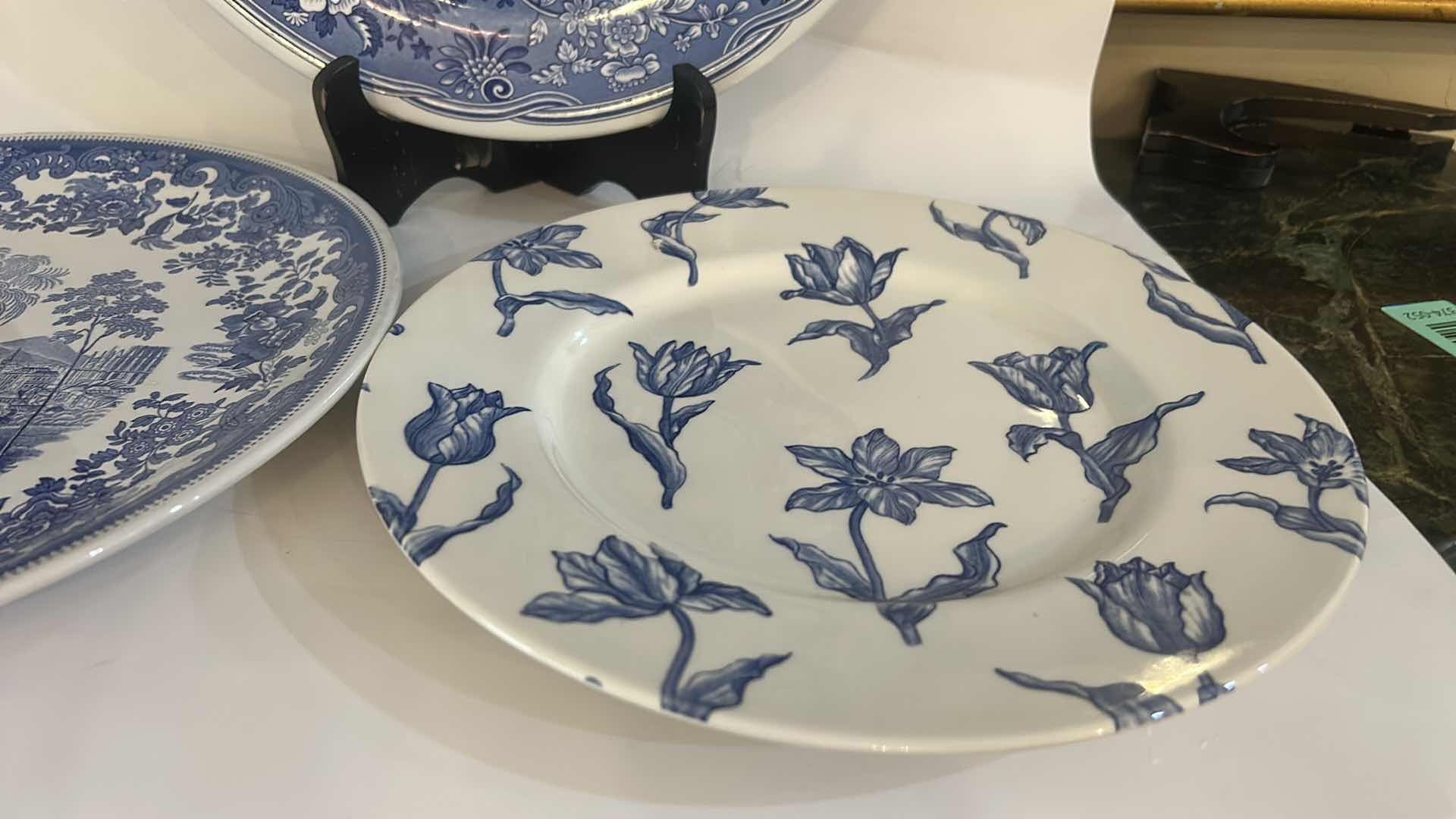 Photo 1 of 3 BLUE AND WHITE DECORATIVE PLATES H13”