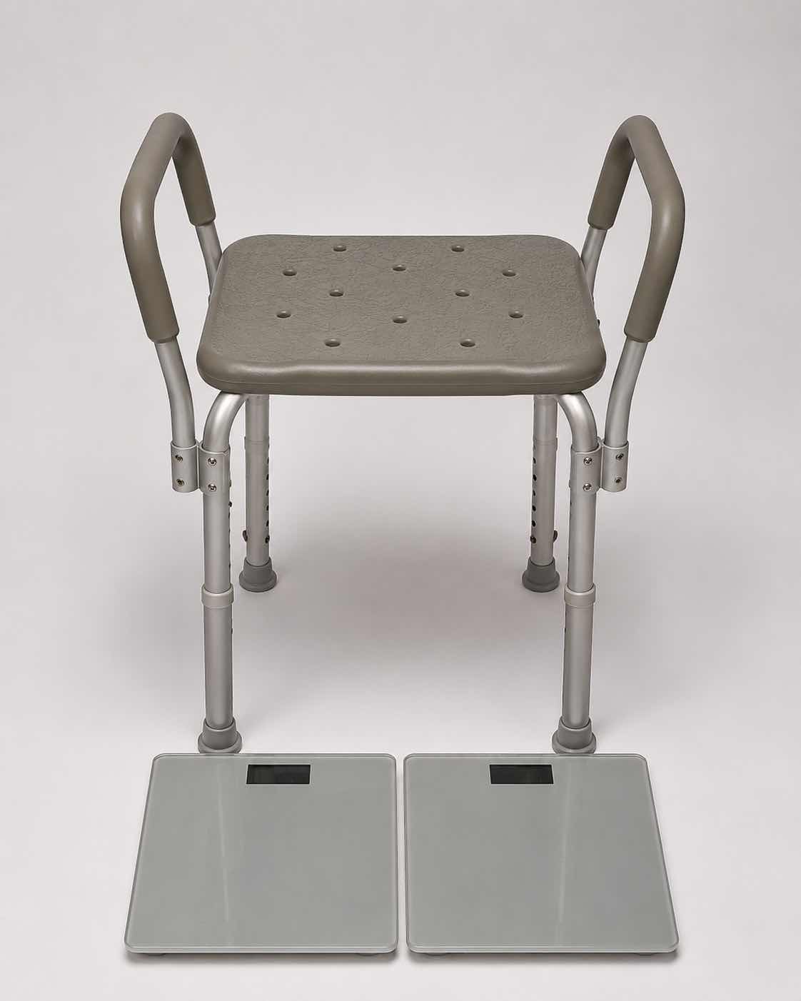 Photo 1 of 2 BATHROOM SCALES AND SHOWER CHAIR