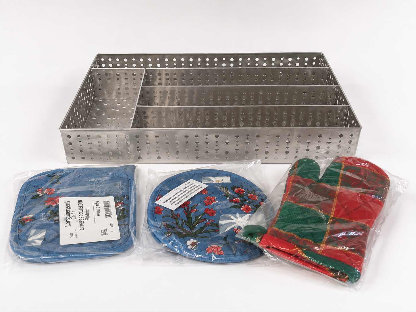 Photo 1 of METAL UTENSIL HOLDER, OVEN MITTS