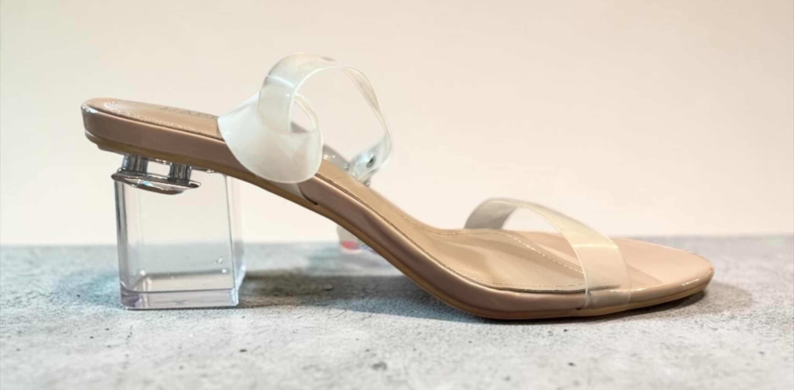 Photo 1 of NEW CAPE ROBBIN NUDE ANKLE STRAP SANDALS WITH A CLEAR CHUNKY BLOCK HEEL SIZE 6